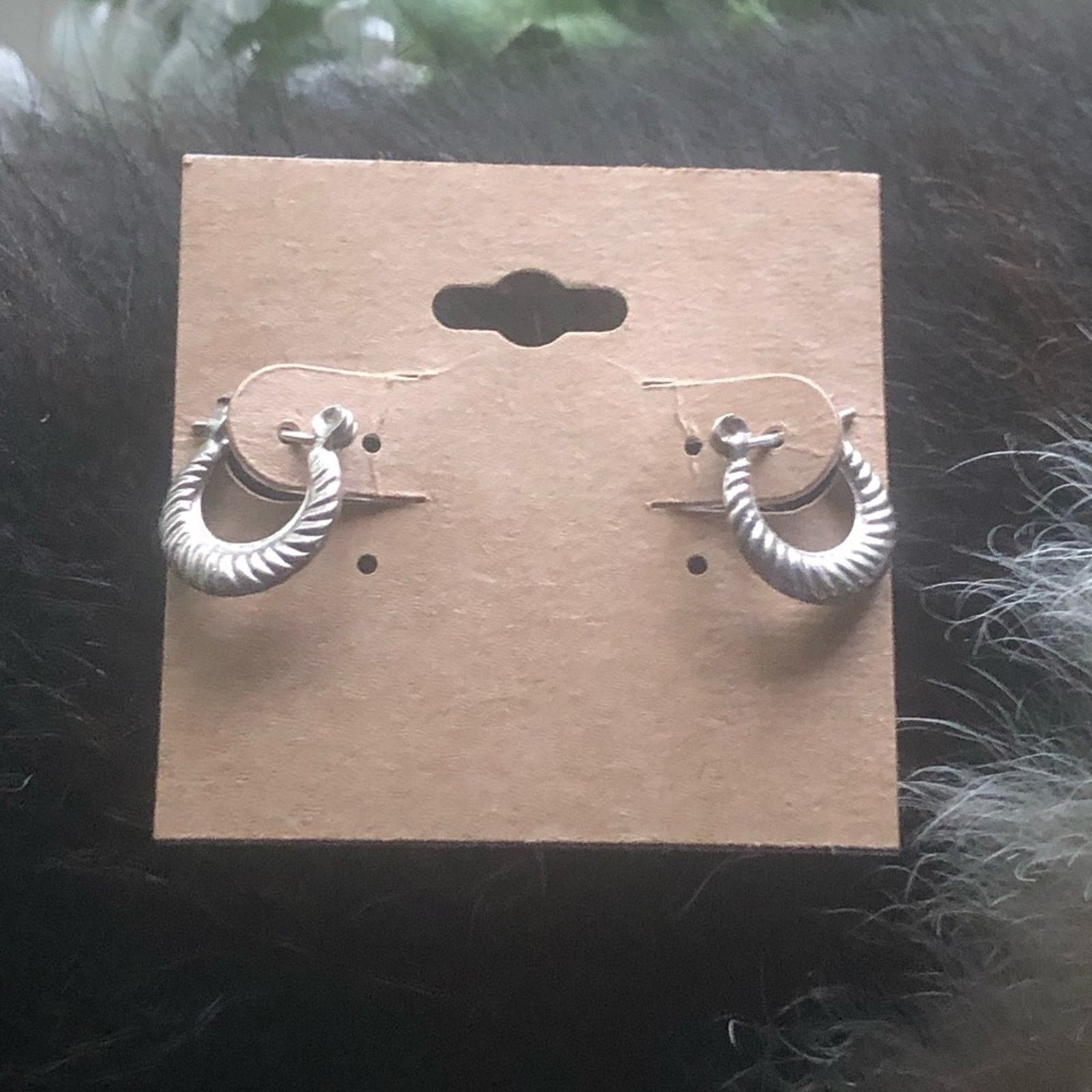Jewelry 925 sterling silver textured mini hoop earrings Size ONE SIZE - 1 Thumbnail