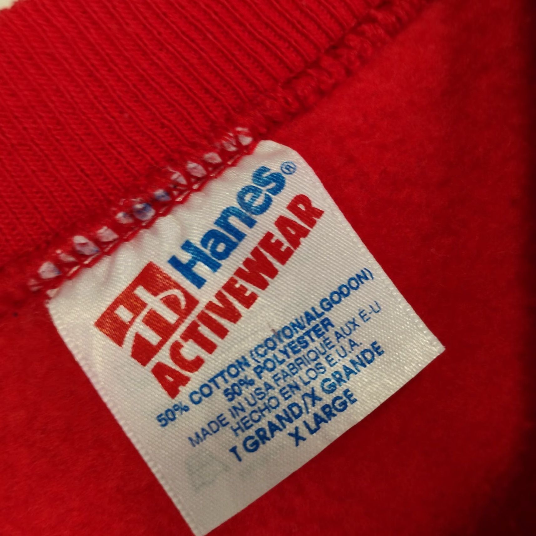 Hanes VINTAGE Hanes New York Big Apple Sweatshirt XL Red USA Puff Paint Size US XL / EU 56 / 4 - 4 Thumbnail