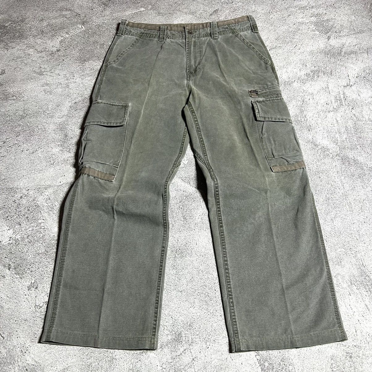 Levi's 90s Levis Multipocket Cargo Canvas Olive Green Size US 34 / EU 50 - 4 Thumbnail
