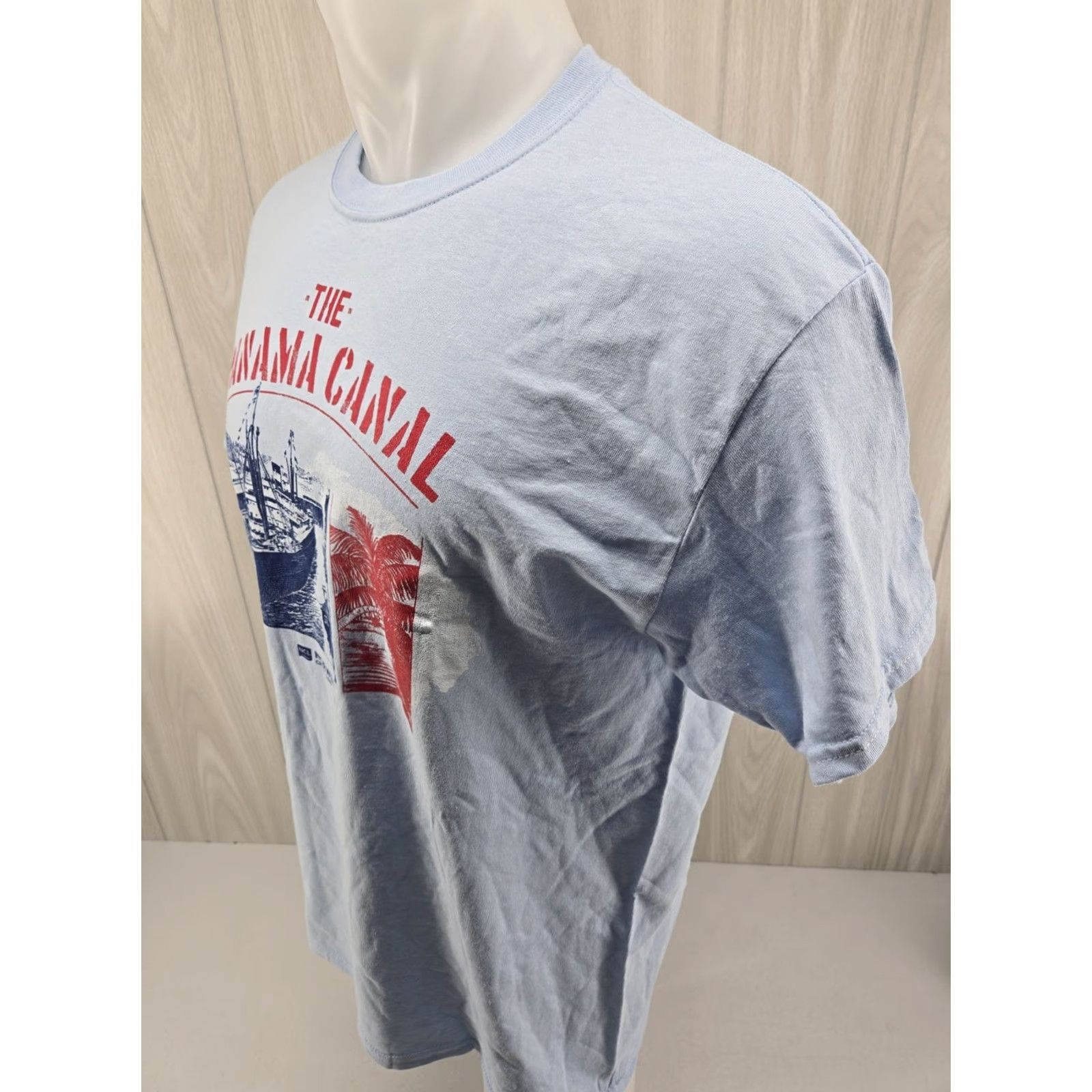 Gildan Norwegian Cruise Line Panama Canal T Shirt Mens L Blue Short Sleeve Gildan 100% Cotton Logo Vintage: No Size US L / EU 52-54 / 3 - 5 Thumbnail