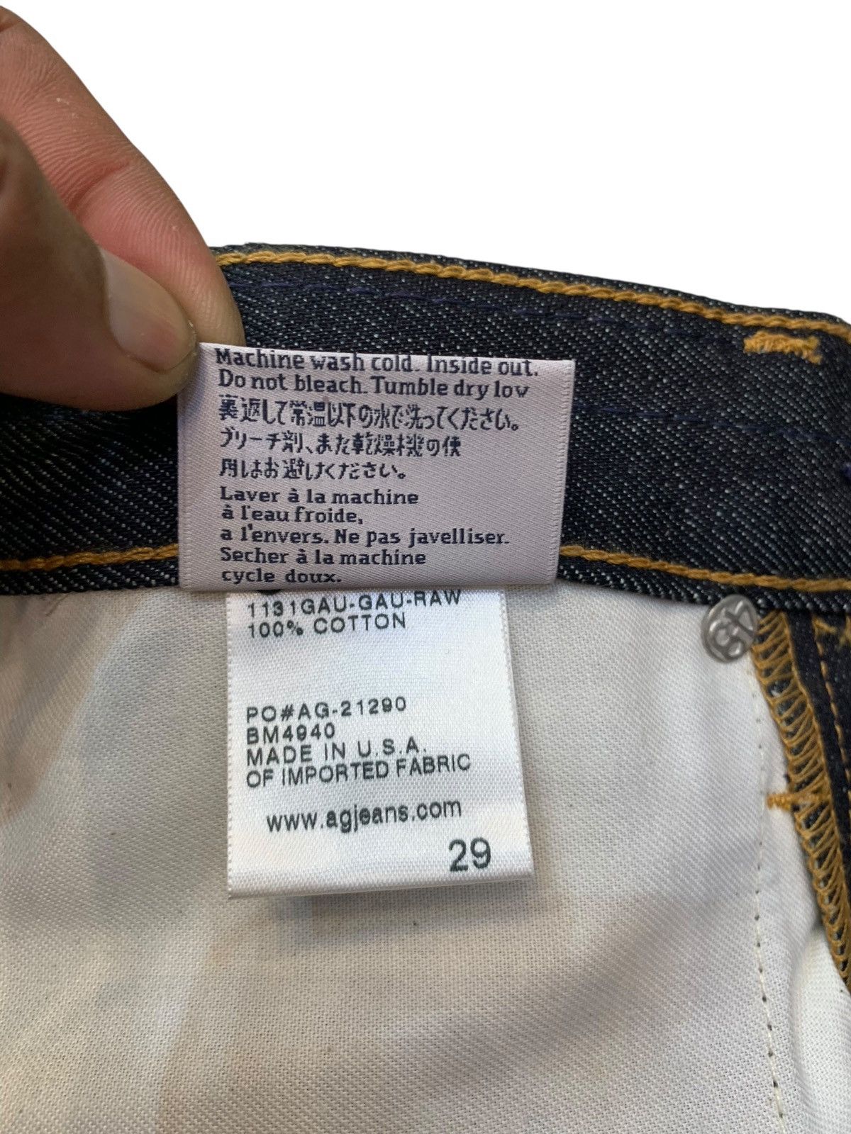 AG Adriano Goldschmied NEW! AG Adriano Goldschmied raw Denim 14oZ selvedge denim Size US 29 - 8 Thumbnail