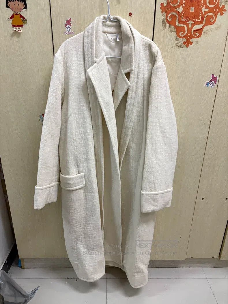 Helmut Lang Helmut Lang Ivory White Wool Coat Size L / US 10 / IT 46 - 1 Thumbnail