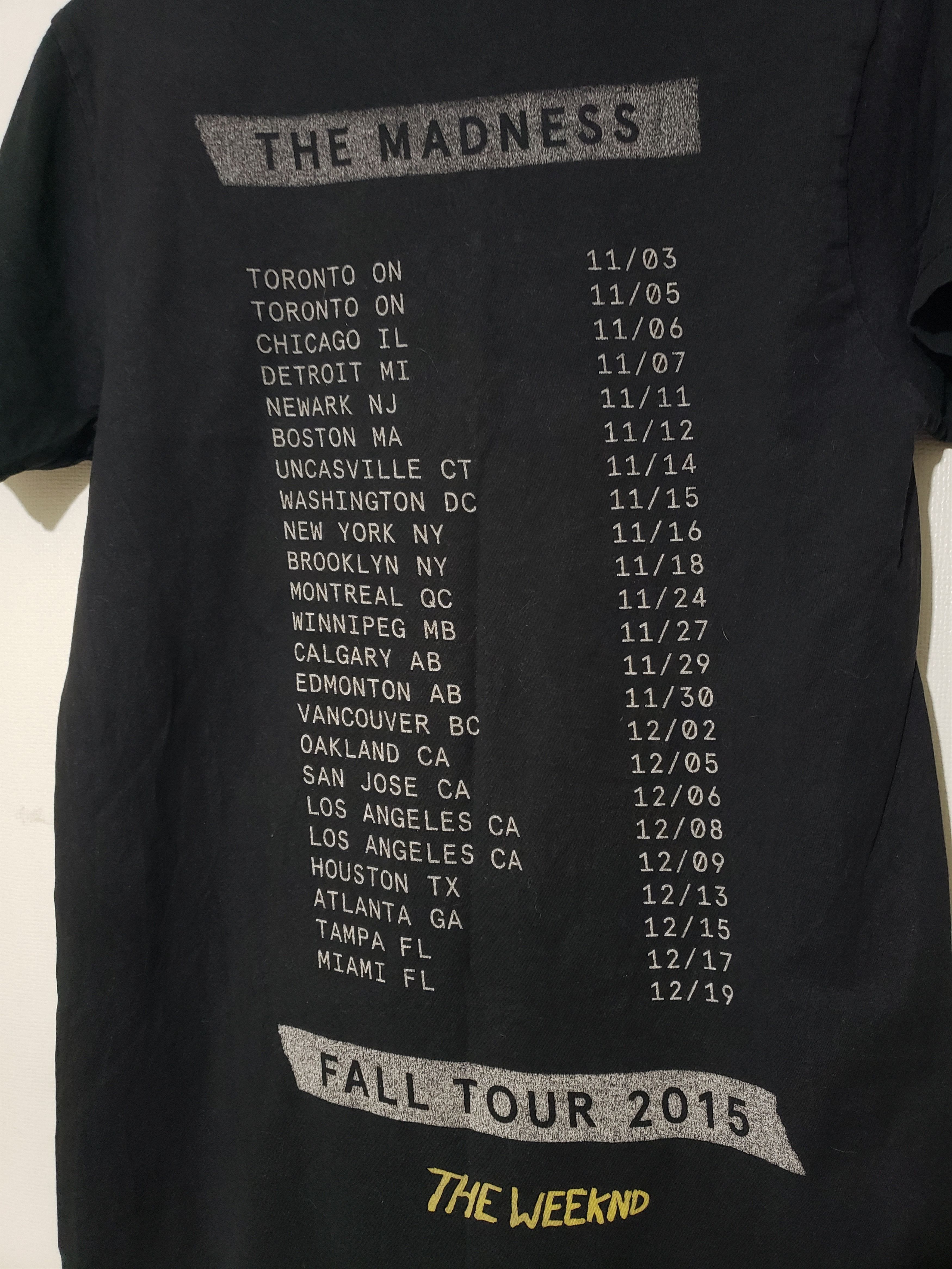 The Weeknd × XO The weeknd Tee "The Madness Fall Tour 2015" Size US S / EU 44-46 / 1 - 4 Thumbnail