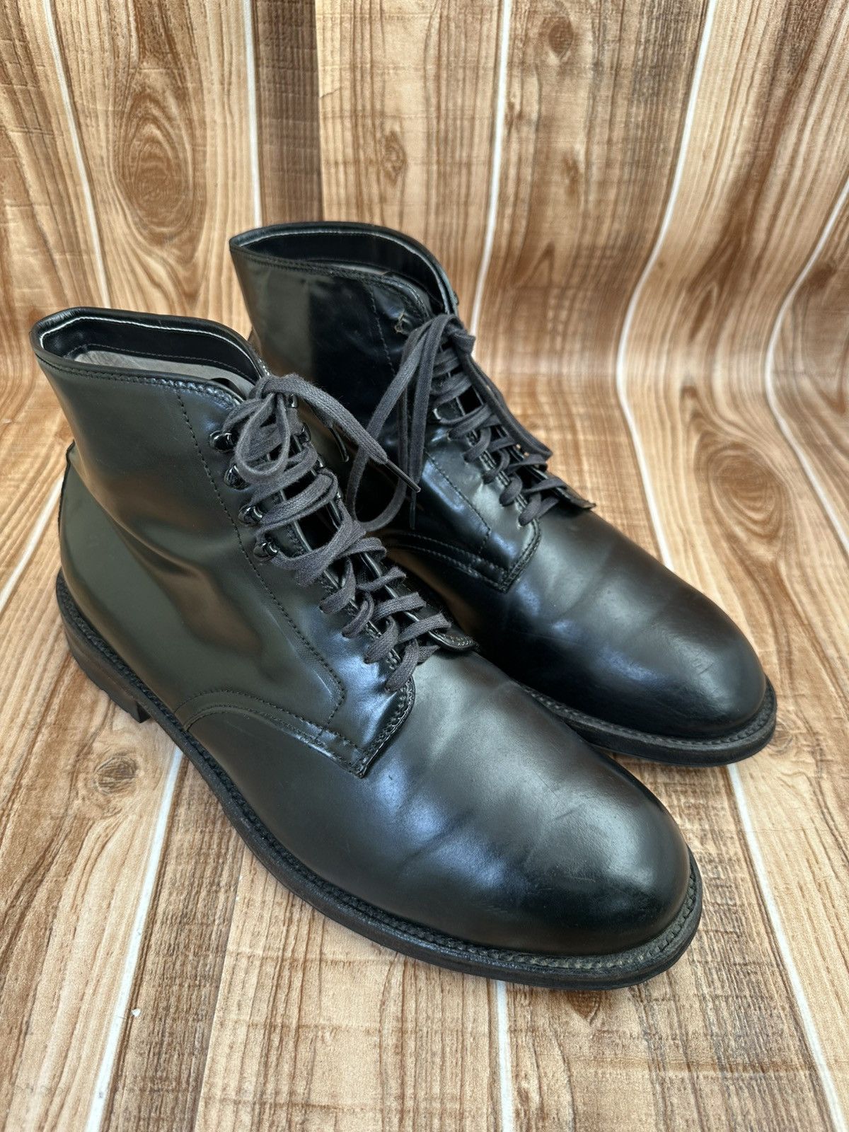 Alden Alden Black Shell Cordovan Leather Boots with Commando Sole Size US 10.5 / EU 43-44 - 1 Thumbnail