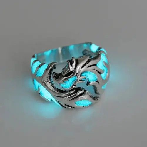 Ring Of Fire Adjustable Blue Luminous Dragon Ring Size ONE SIZE - 2 Thumbnail