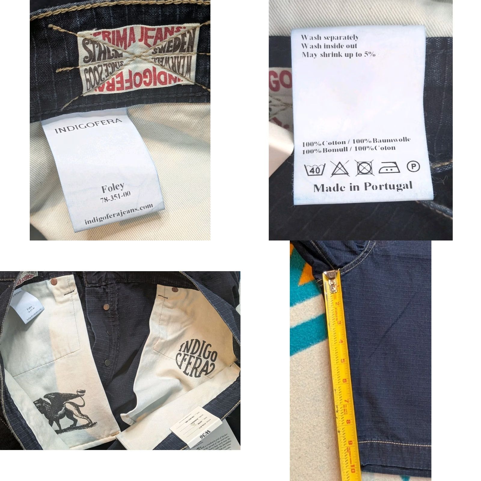 Indigofera Indigofera Denim Shirt High Waist Wide Leg 9.5" Inseam Size 36 Indigo Blue 90s Mens Size US 36 / EU 52 - 8 Thumbnail