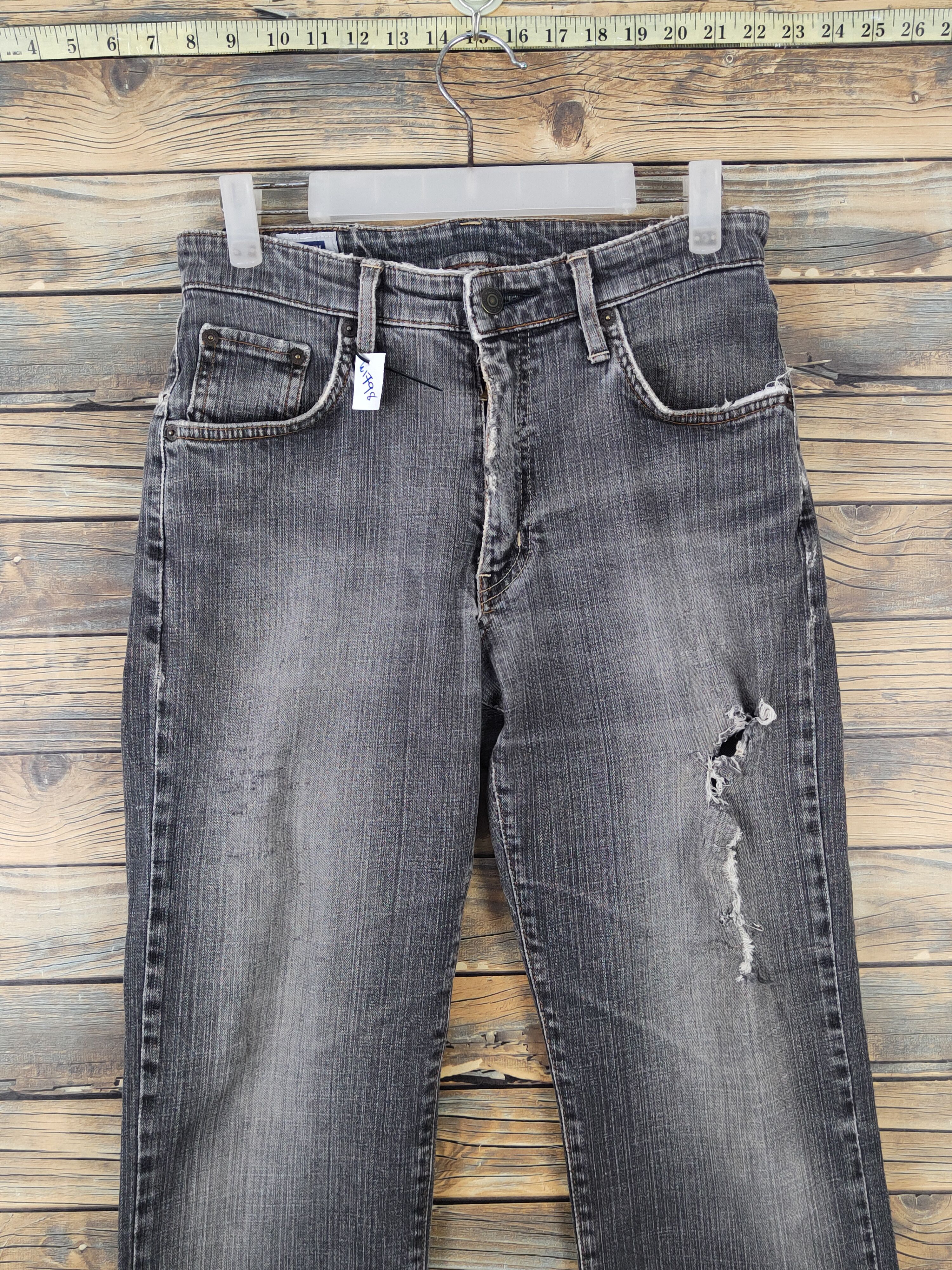 Edwin Edwin Black Distressed Ripped Jeans #W1798 Size US 30 / EU 46 - 2 Thumbnail