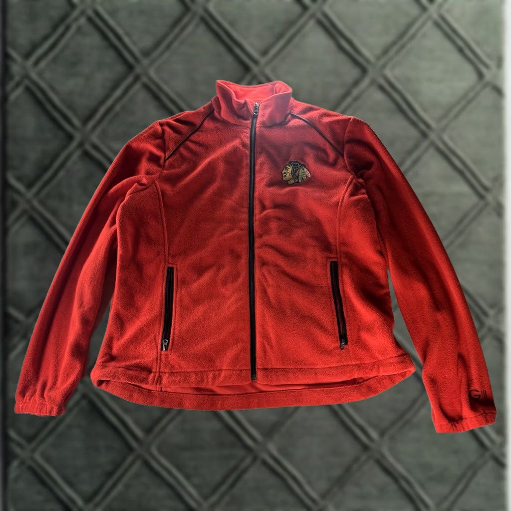 G-III G-III Chicago Blackhawks Ladies Red Fleece Full Zip Jacket Size S / US 4 / IT 40 - 1 Thumbnail