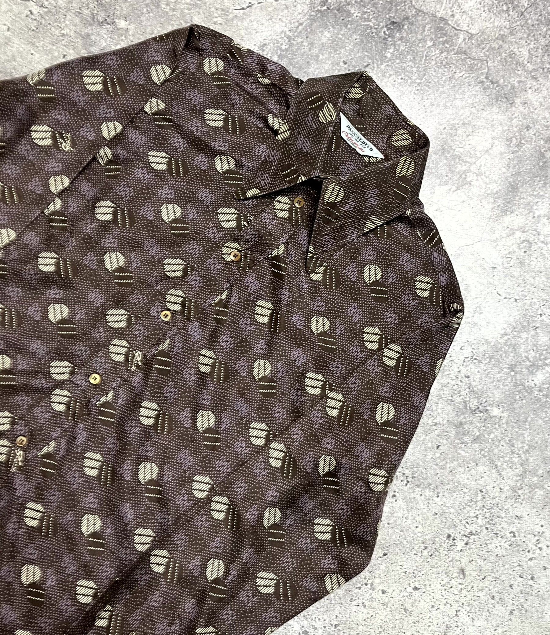 Vintage Vintage Pancaldi Brown Geometric Pattern Shirt Size M Size US M / EU 48-50 / 2 - 7 Thumbnail
