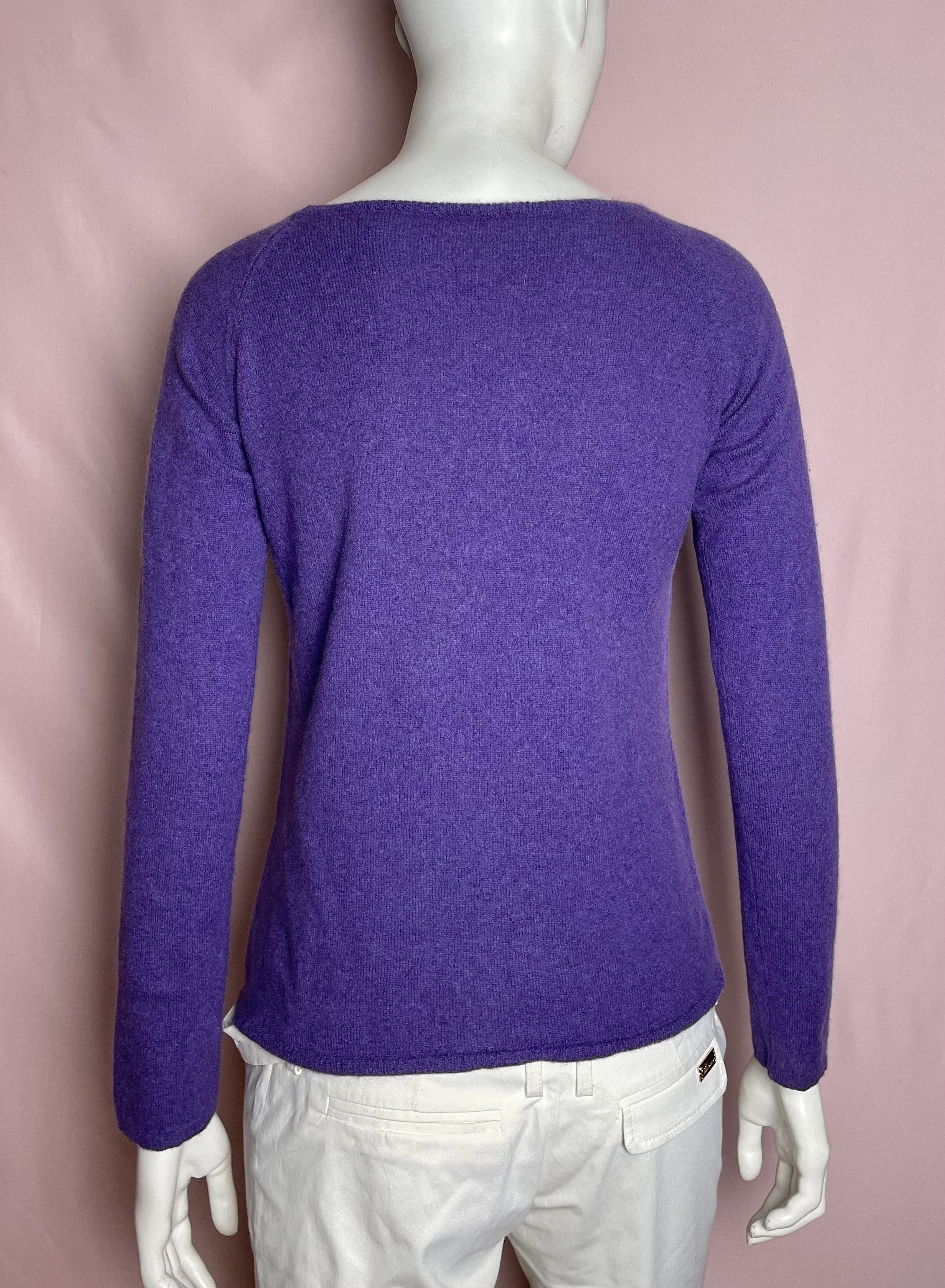 Fedeli FEDELI Cashmere Pullover Sweater Purple Womens Size M / US 6-8 / IT 42-44 - 4 Thumbnail