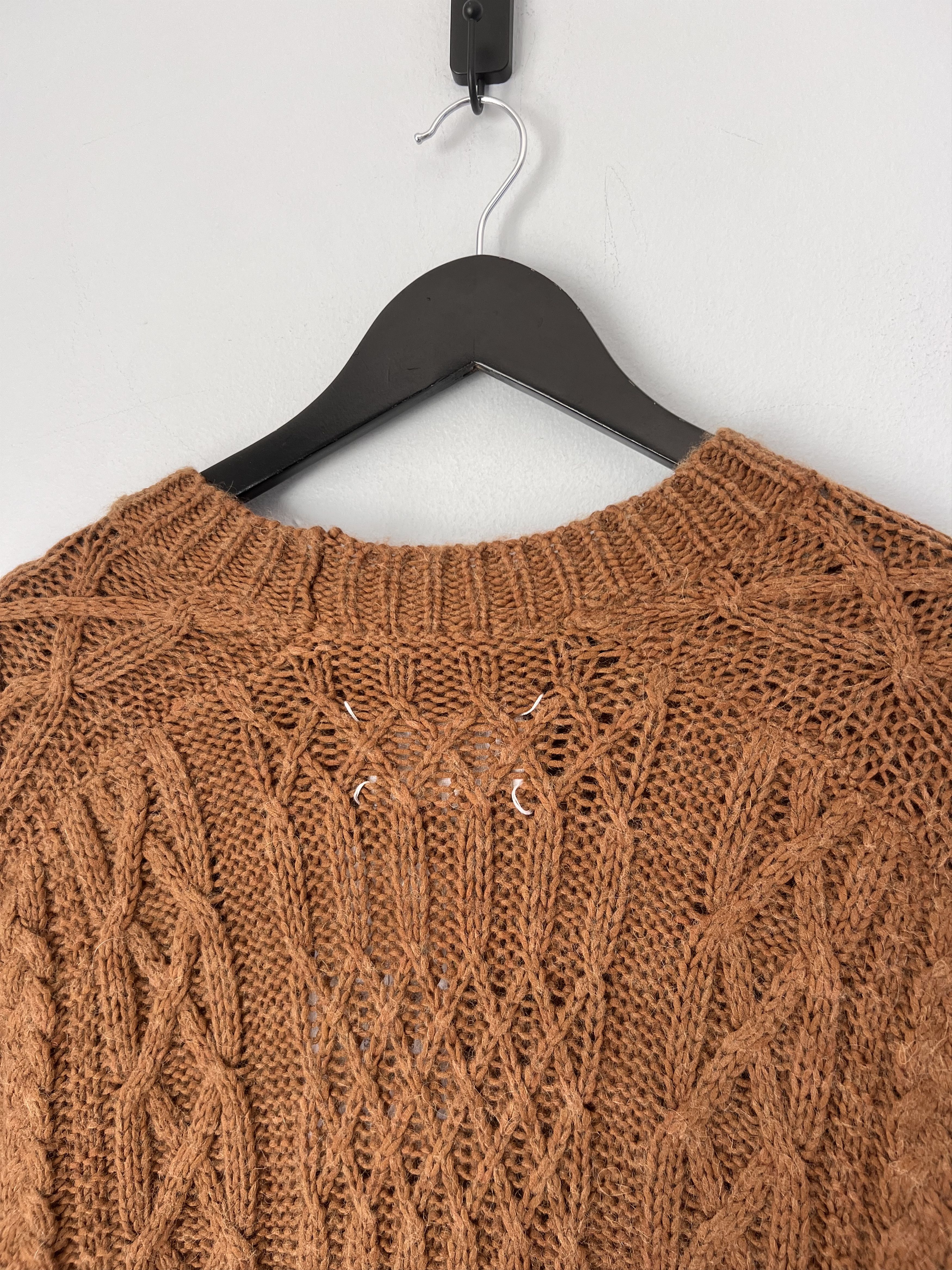 Maison Margiela Maison Margiela Cable Knit Sweater in Burnt Sienna Size US L / EU 52-54 / 3 - 6 Thumbnail
