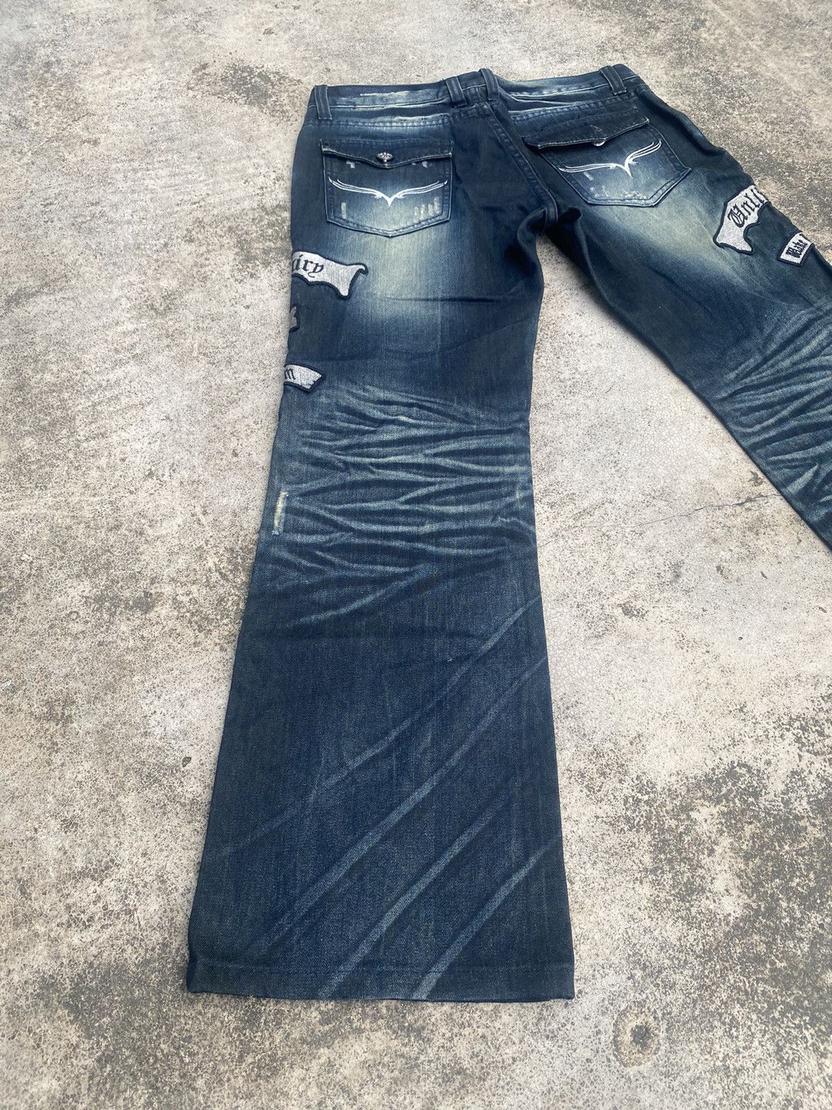 If Six Was Nine × Japanese Brand Flare Jeans Vice Fairy Clawmark Patches Studded Size US 32 / EU 48 - 13 Thumbnail