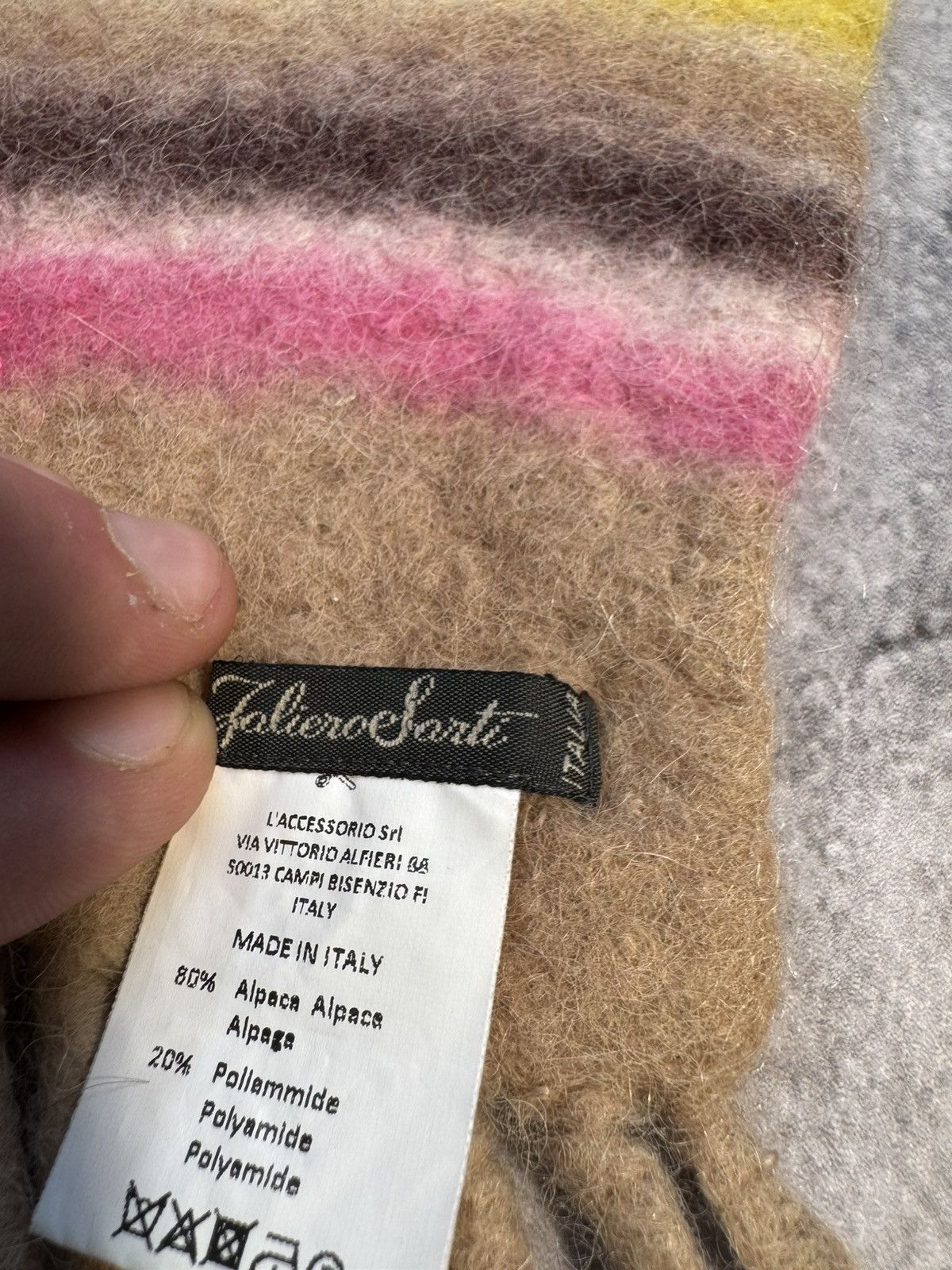 Faliero Sarti × Vintage Faliero Sarti Alpaca scarf Size ONE SIZE - 4 Thumbnail