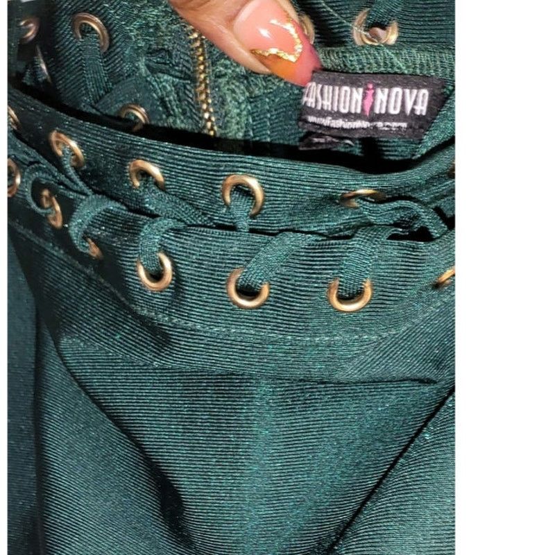Other Fashion Nova Green OffShoulder Bandage Bodycon Dress Size XL Size XL / US 12-14 / IT 48-50 - 5 Thumbnail