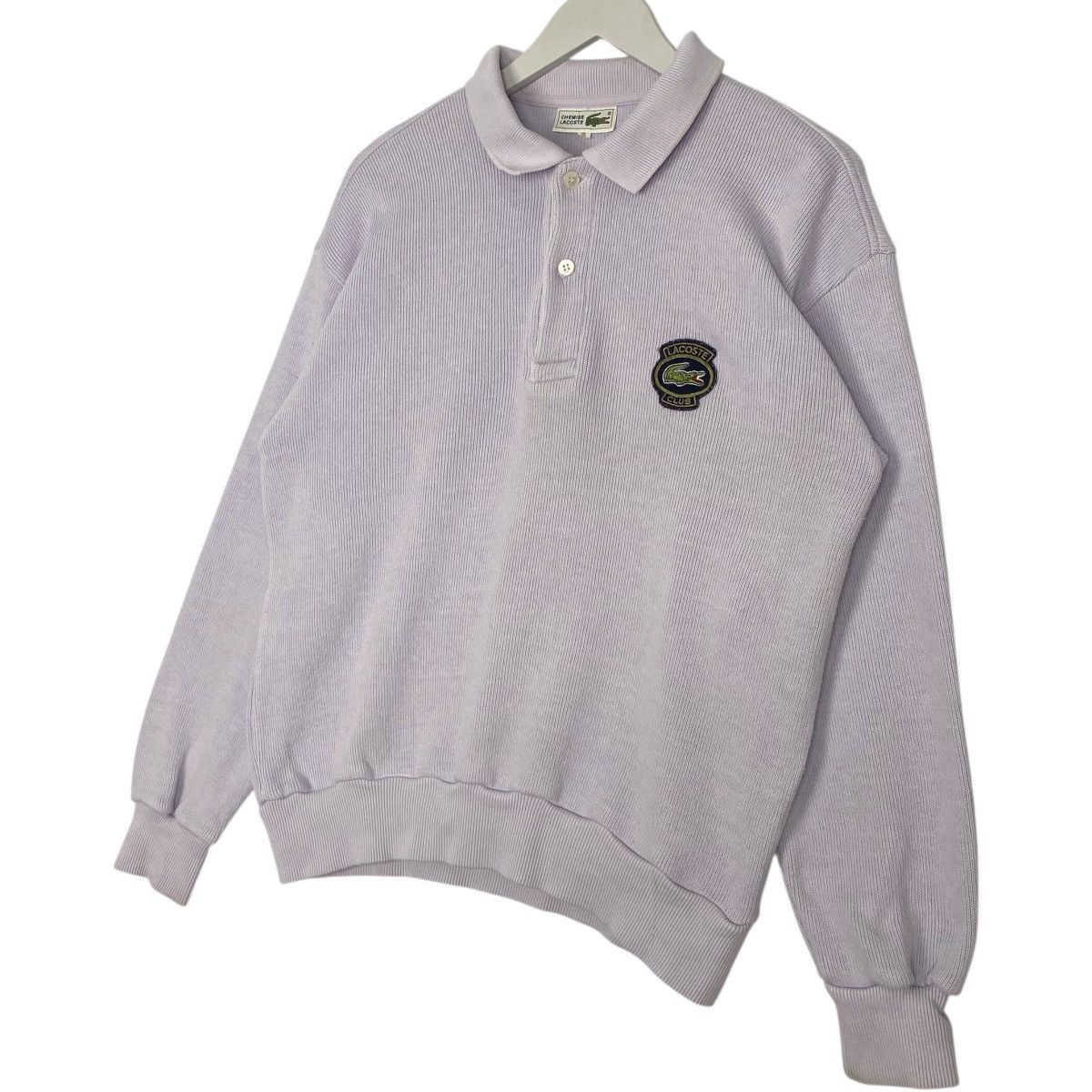 Vintage Vintage 90s Lacoste Sweatshirt Collar Button Soft Purple M Size US M / EU 48-50 / 2 - 2 Thumbnail