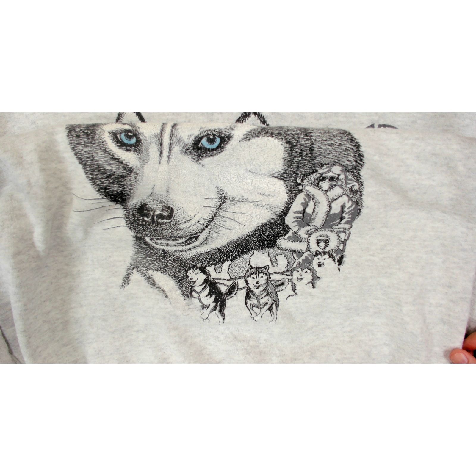 Vintage Vintage 90s Thrashed Boxy Husky Sled Dog Sweatshirt Size US XL / EU 56 / 4 - 8 Thumbnail