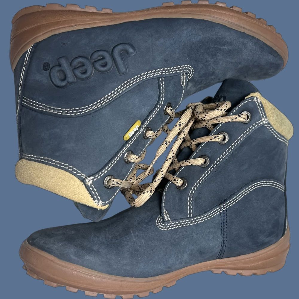 Jeep Nice! Jeep Boots Womens Leather Ankle High Lace Up 10 Blue Faux Fur Lined M Size Shoes Size US 10 / IT 40 - 1 Thumbnail