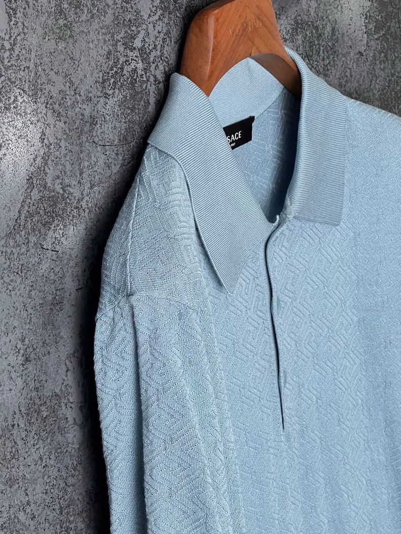 Versace Versace Blue lapel short-sleeved polo shirt Size US S / EU 44-46 / 1 - 6 Thumbnail