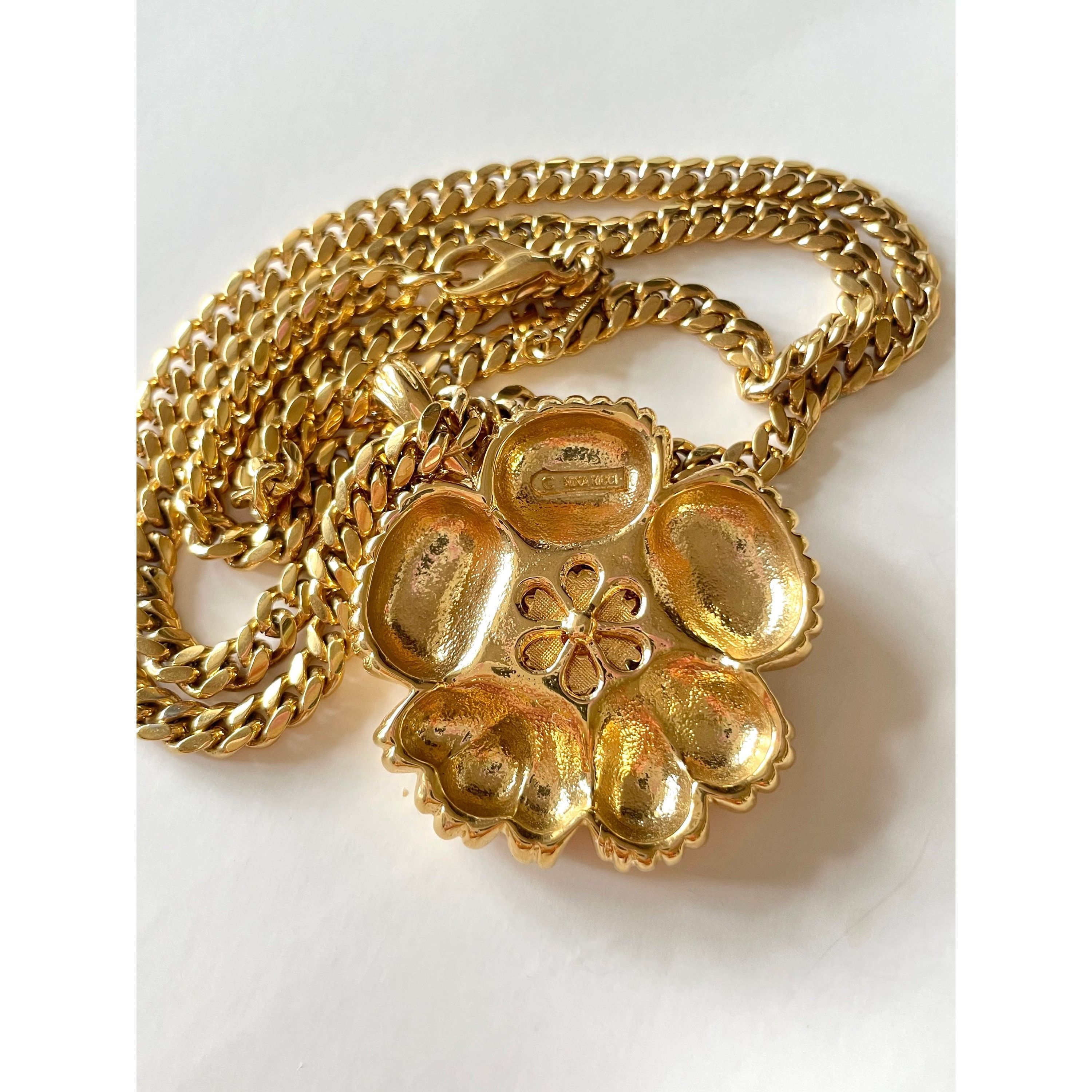 Nina Ricci MINT. Vintage NINA RICCI golden chain necklace with flower Size ONE SIZE - 5 Thumbnail