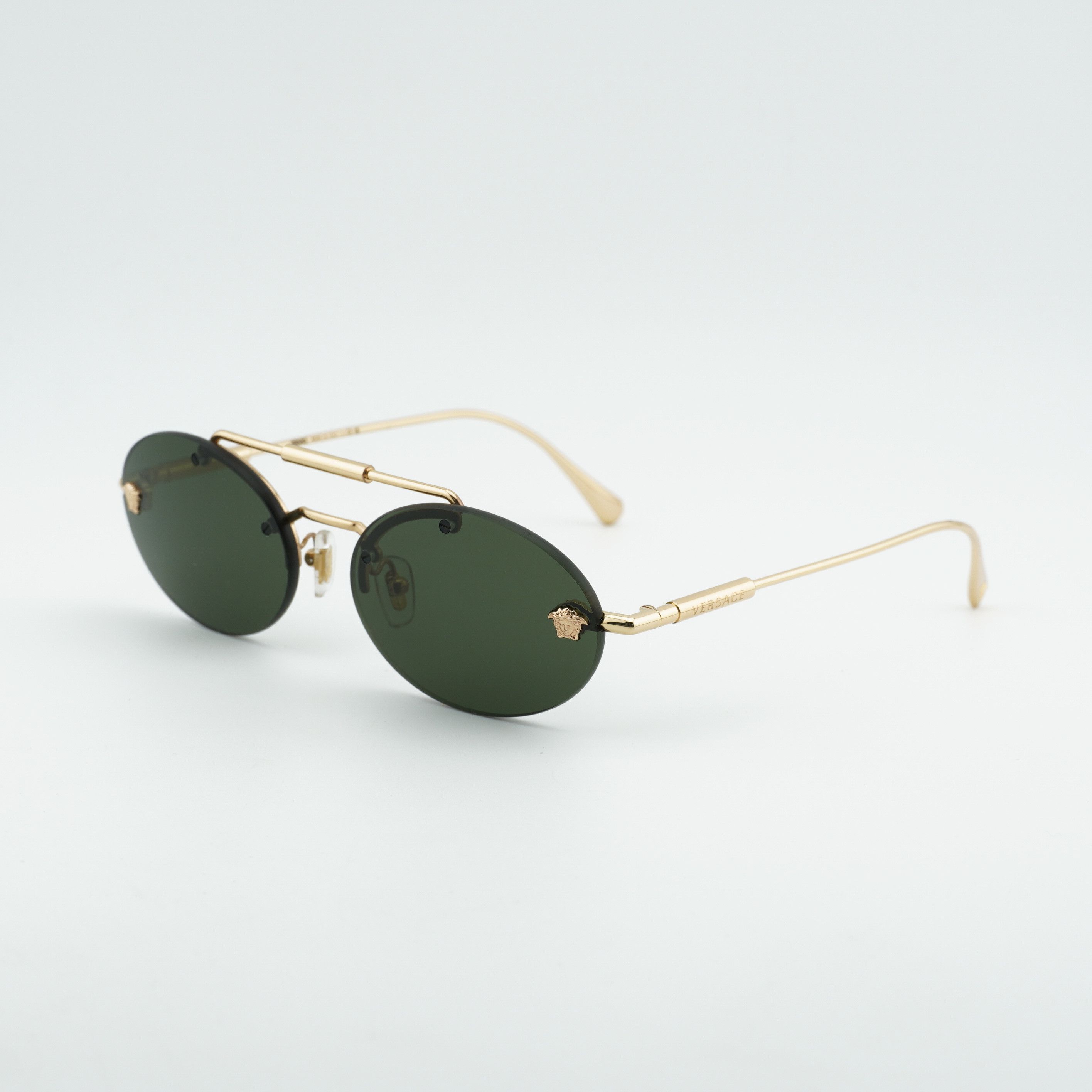 Versace Versace VE2295 1002/71 Sunglasses Gold Oval Frame Size ONE SIZE - 1 Thumbnail