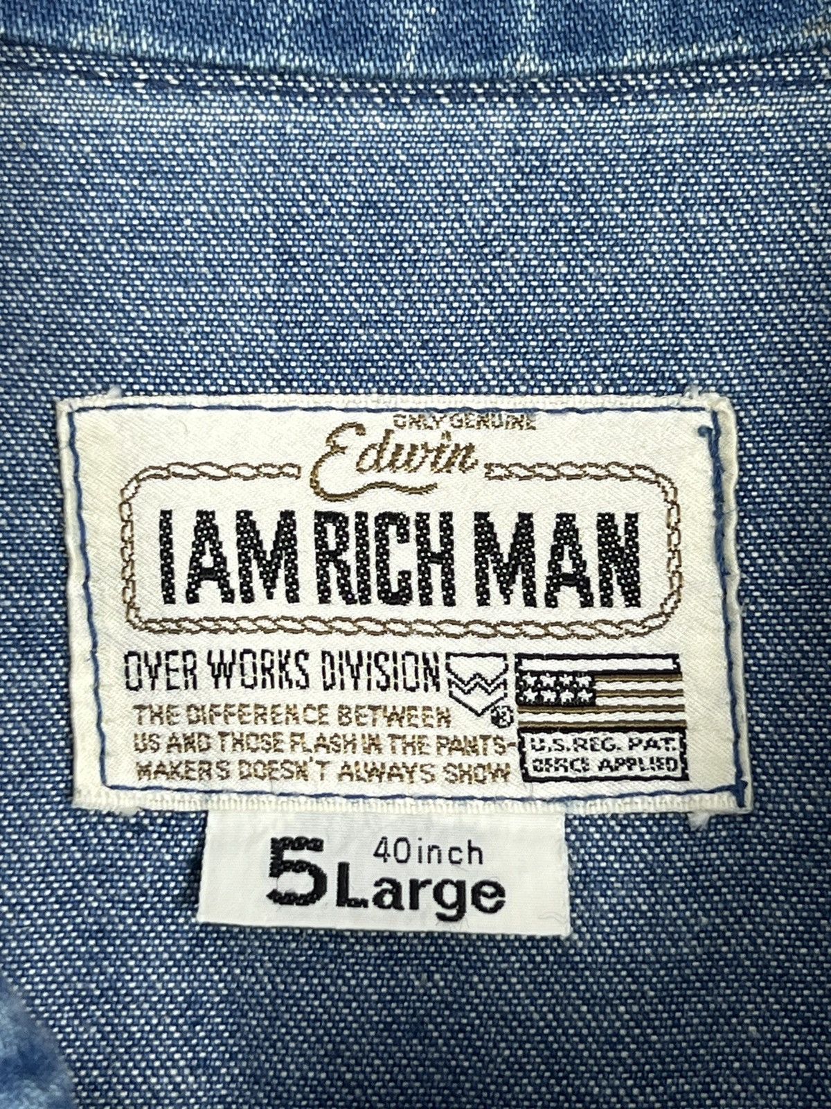Edwin RARE 90s Vintage Edwin “i am rich man” Chore Denim Jacket Size US L / EU 52-54 / 3 - 10 Thumbnail