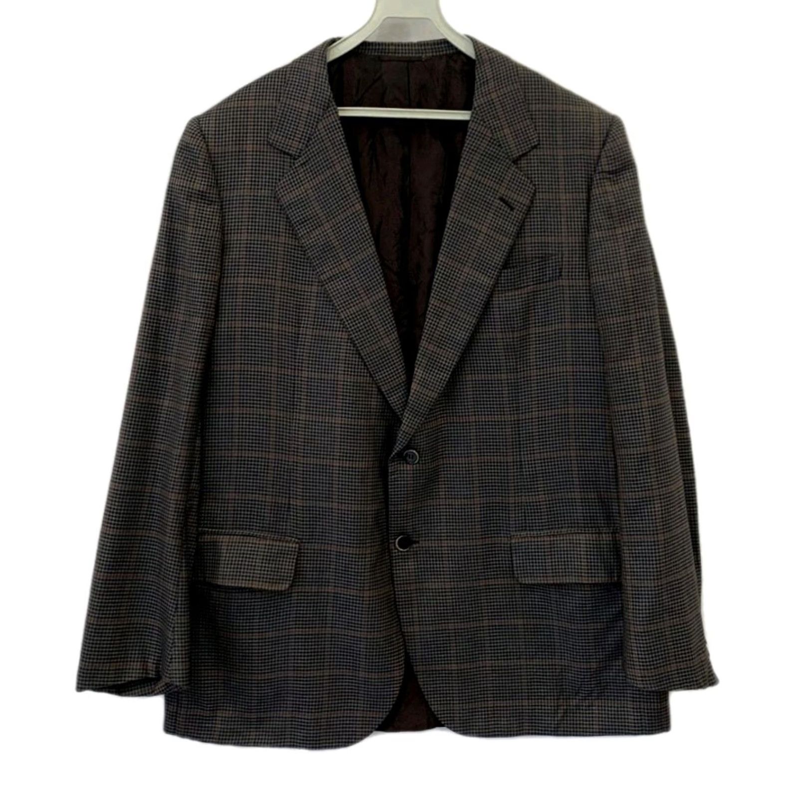 Brioni BRIONI Roman Style Blazer Sport Coat Ferrari 46R Brown Plaid Silk Cashmere 2 Piece Men Size 46R - 2 Thumbnail
