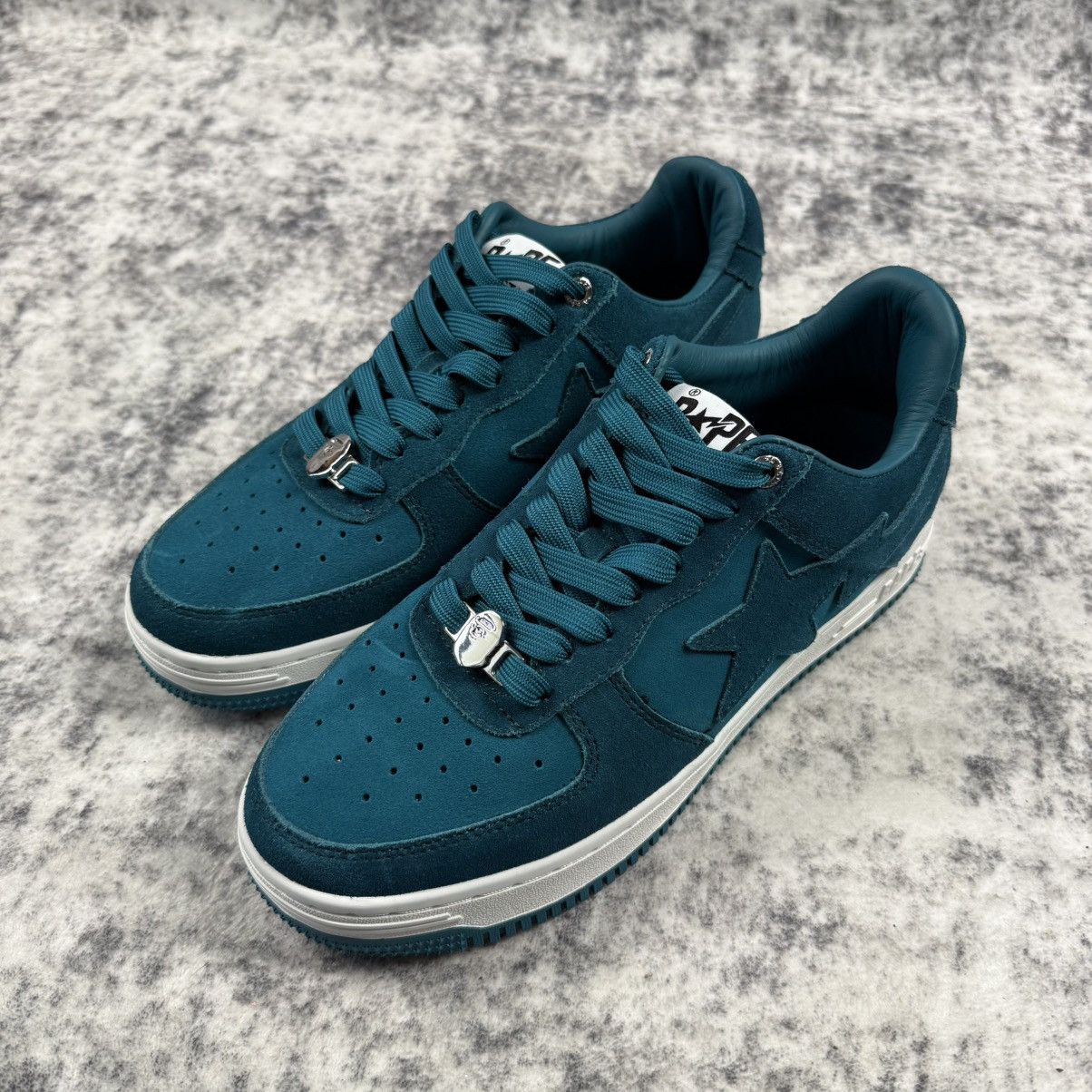 Bape BAPE STA Teal Monotone Suede Low Top Sneakers Size US 8 / EU 41 - 2 Thumbnail