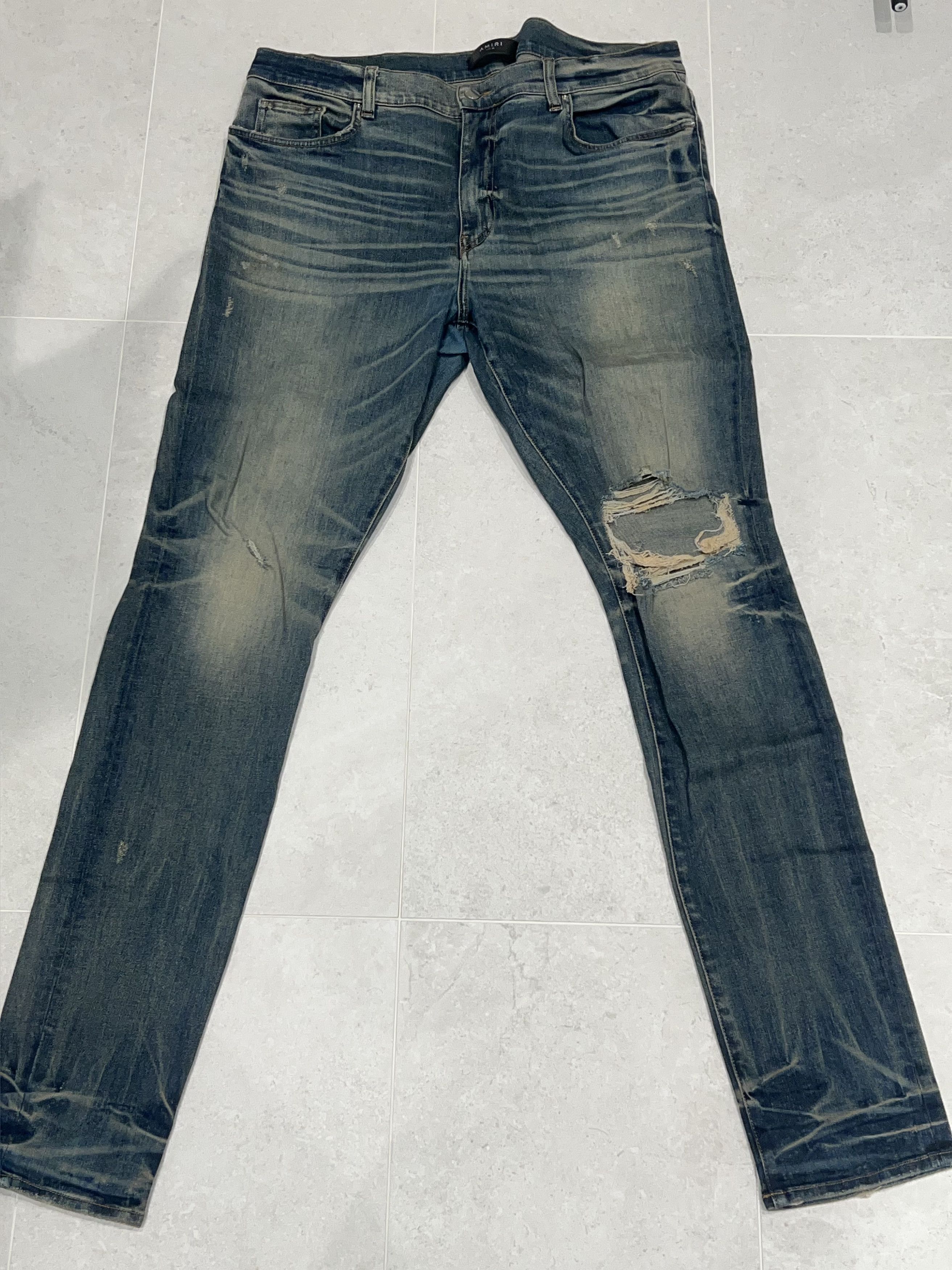 Amiri Amiri Broken Jean Dirty Indigo Size US 38 / EU 54 - 1 Thumbnail