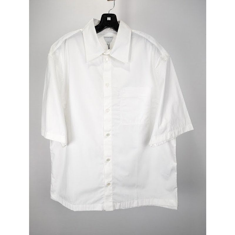 Bottega Veneta o1rshd1 Classic Cotton Poplin Shirt in White Size US M / EU 48-50 / 2 - 1 Thumbnail