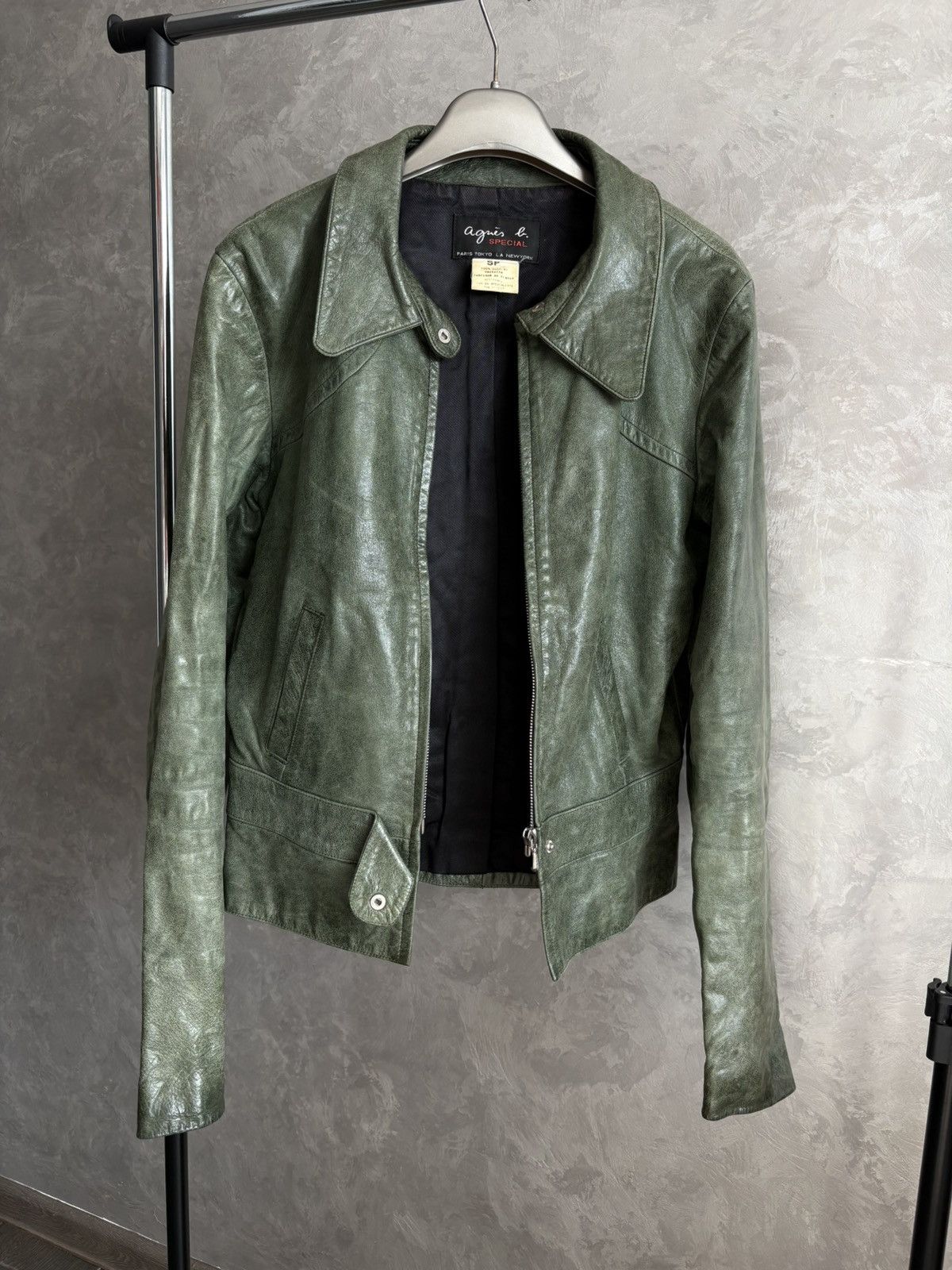 agnes b. Agnes B. Special Cattle Skin Leather Biker Jacket size S Size S / US 4 / IT 40 - 9 Thumbnail