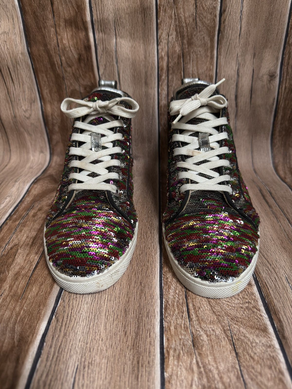 Christian Louboutin ❤️🔥Bip bip sequin trainers Size US 7.5 / IT 37.5 - 3 Thumbnail