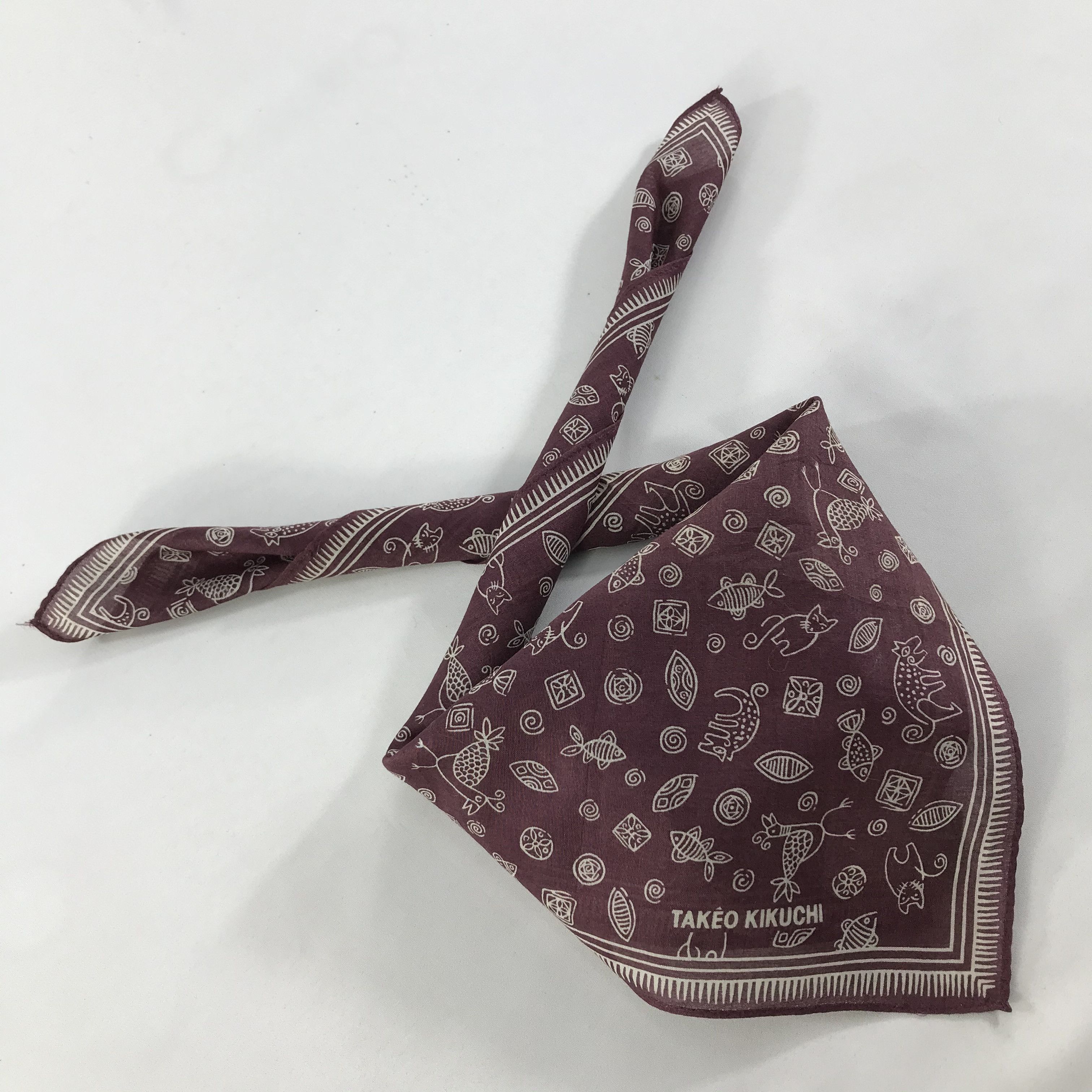 Takeo Kikuchi × Vintage Takeo Kikuchi Bandana / Handkerchief / Neckerchief - S1306 Size ONE SIZE - 4 Thumbnail