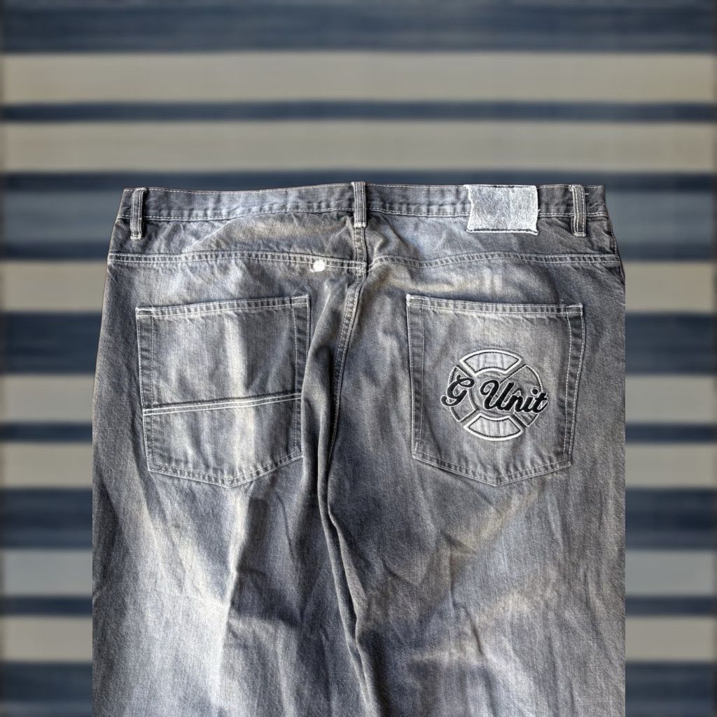 Vintage VINTAGE G-UNIT Baggy Jeans Mens 42x34 Wide Leg 90s Hip Hop Grunge Embroidered Logo Denim Distressed Stains Size US 42 / EU 58 - 1 Thumbnail