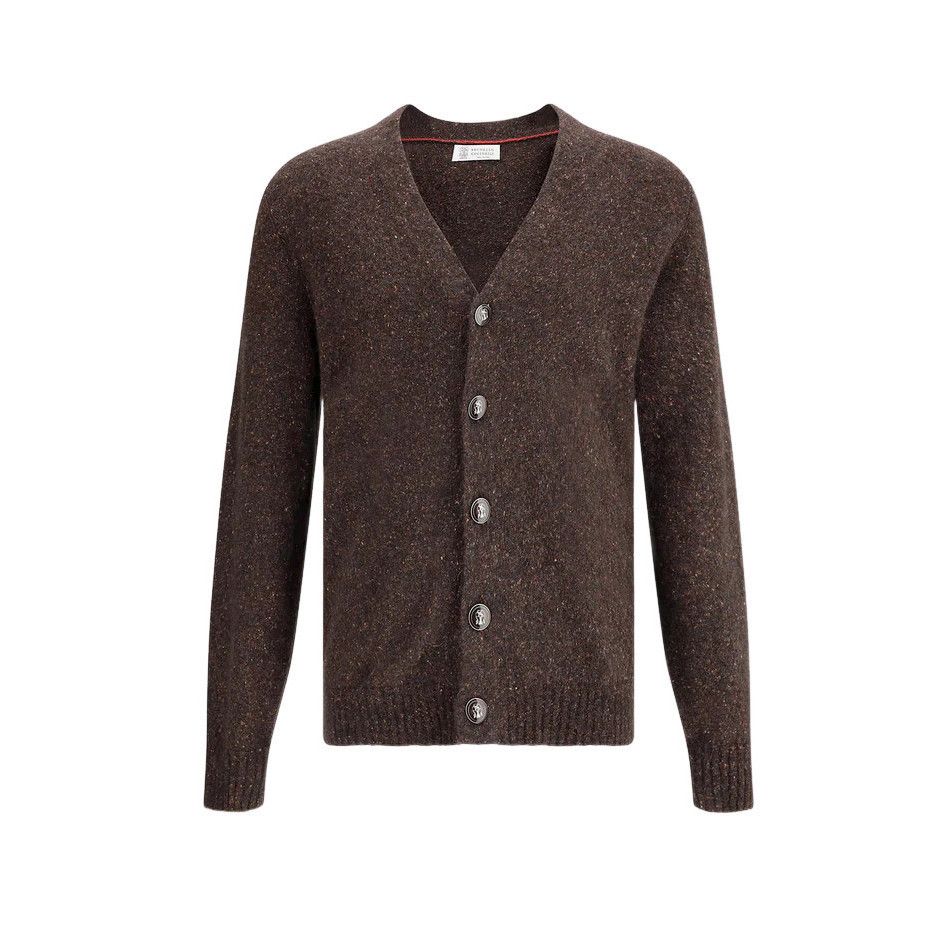 BRUNELLO CUCINELLI Brown Alpaca/Wool/Silk Cardigan New & Aut