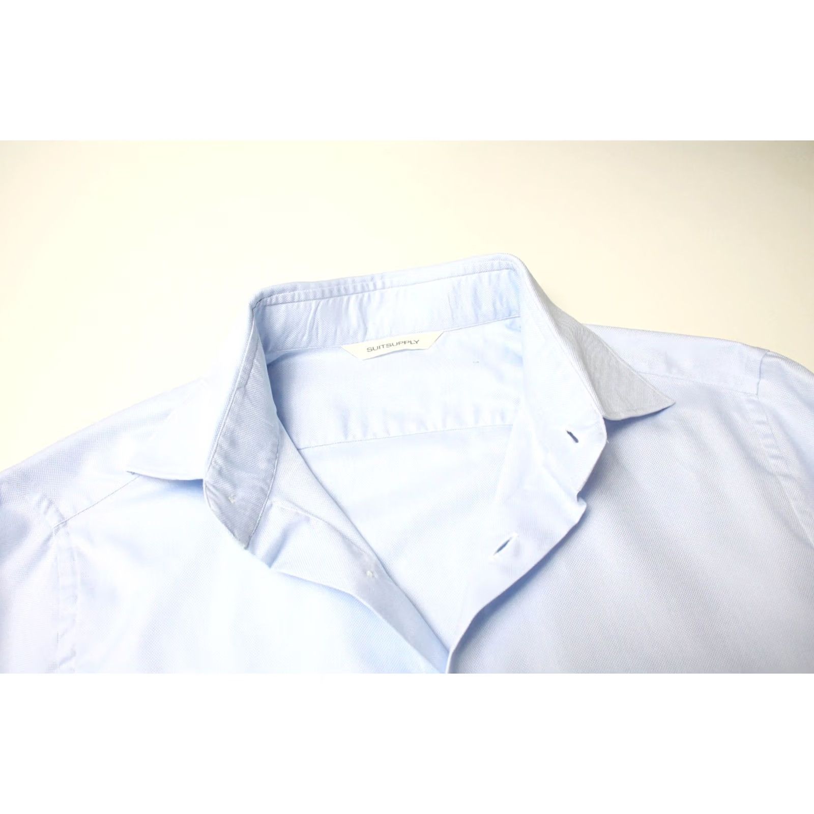 Suitsupply SUITSUPPLY Extra Slim Fit Formal Shirt Men's MEDIUM Blue Button Long Sleeve Size 40R - 4 Thumbnail