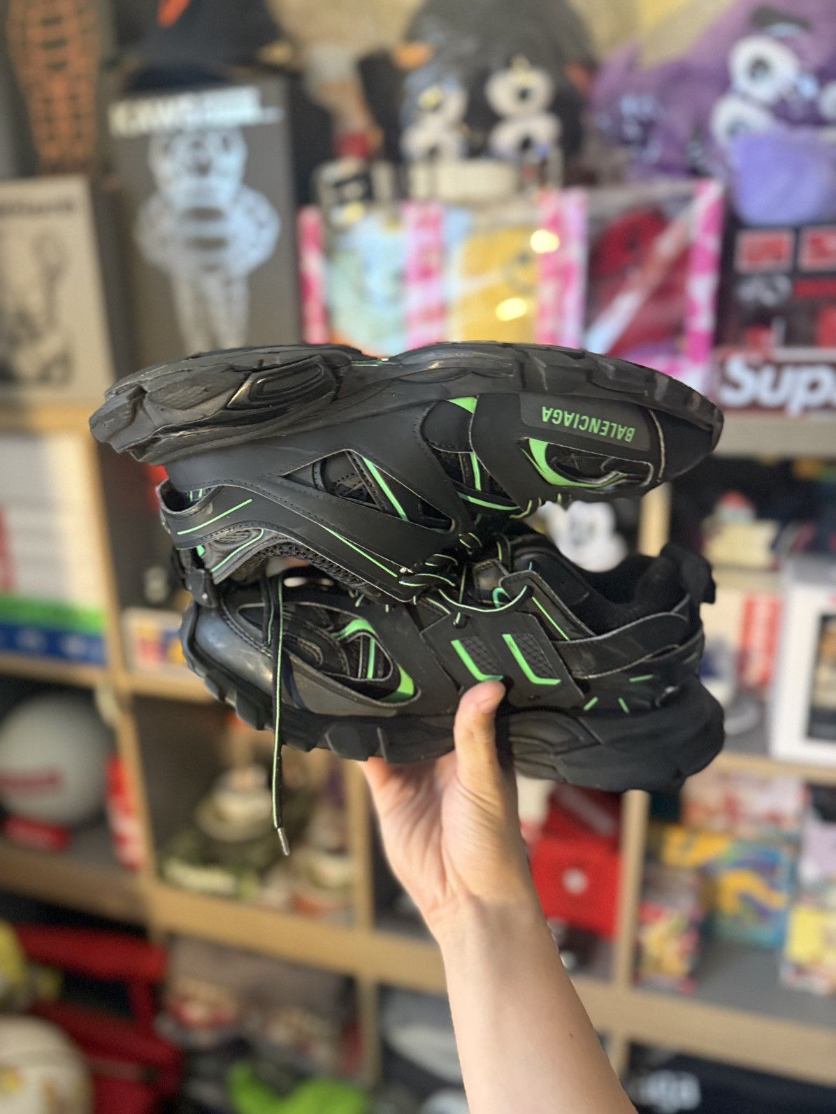 Balenciaga Balenciaga Black/Green Track Sneakers Size US 9 / EU 42 - 6 Thumbnail