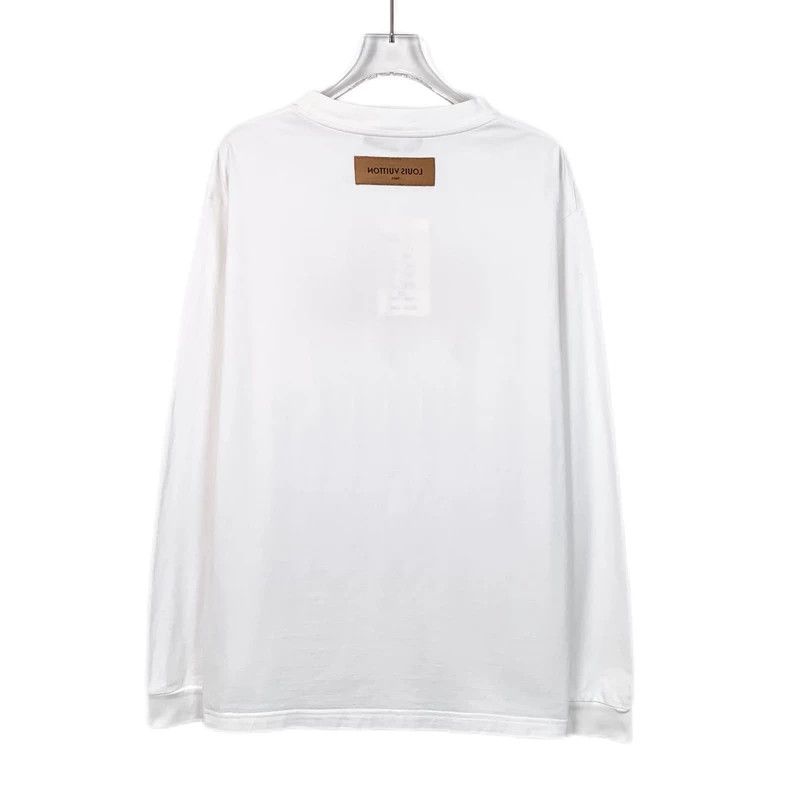 Louis Vuitton Louis Vuitton White logo printed cotton crewneck long slee Size US L / EU 52-54 / 3 - 2 Thumbnail