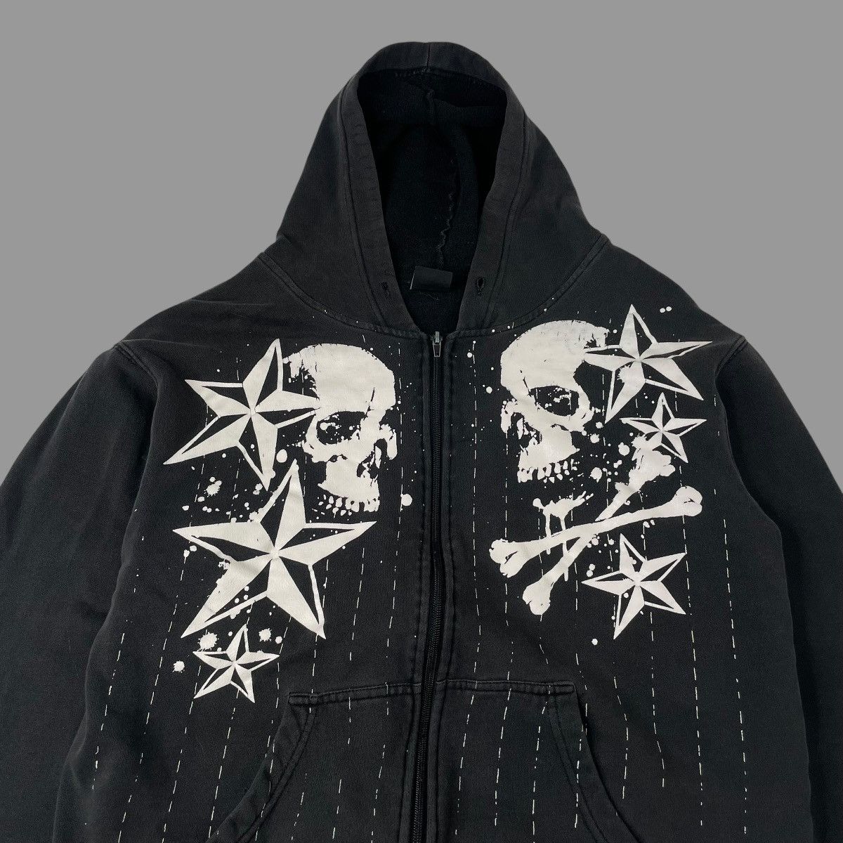 Vintage Vintage Y2K skull zip up hoodie Size US L / EU 52-54 / 3 - 2 Thumbnail