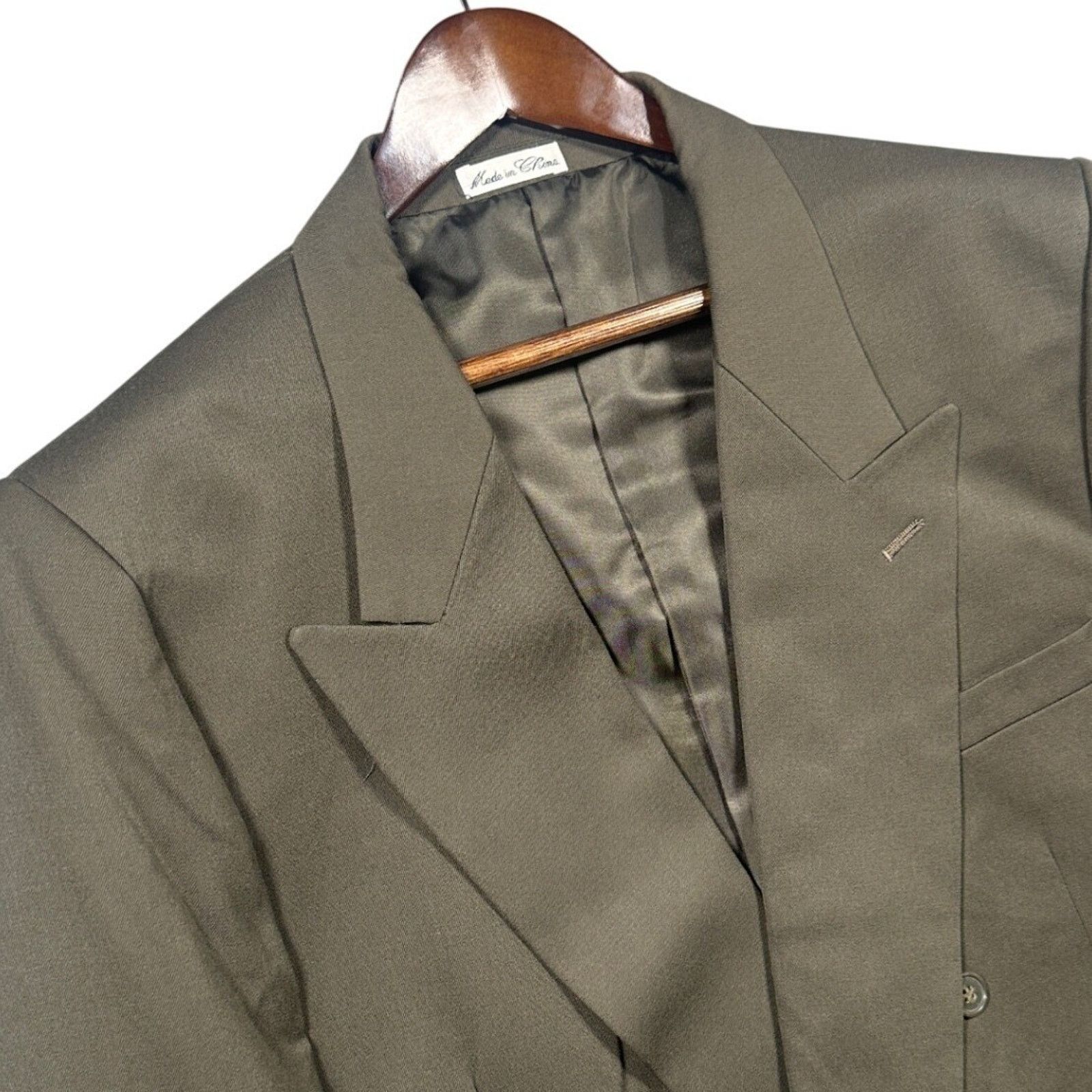 Other Trieste Double Breasted Blazer Mens Size 50L Olive Green Size 50L - 4 Thumbnail