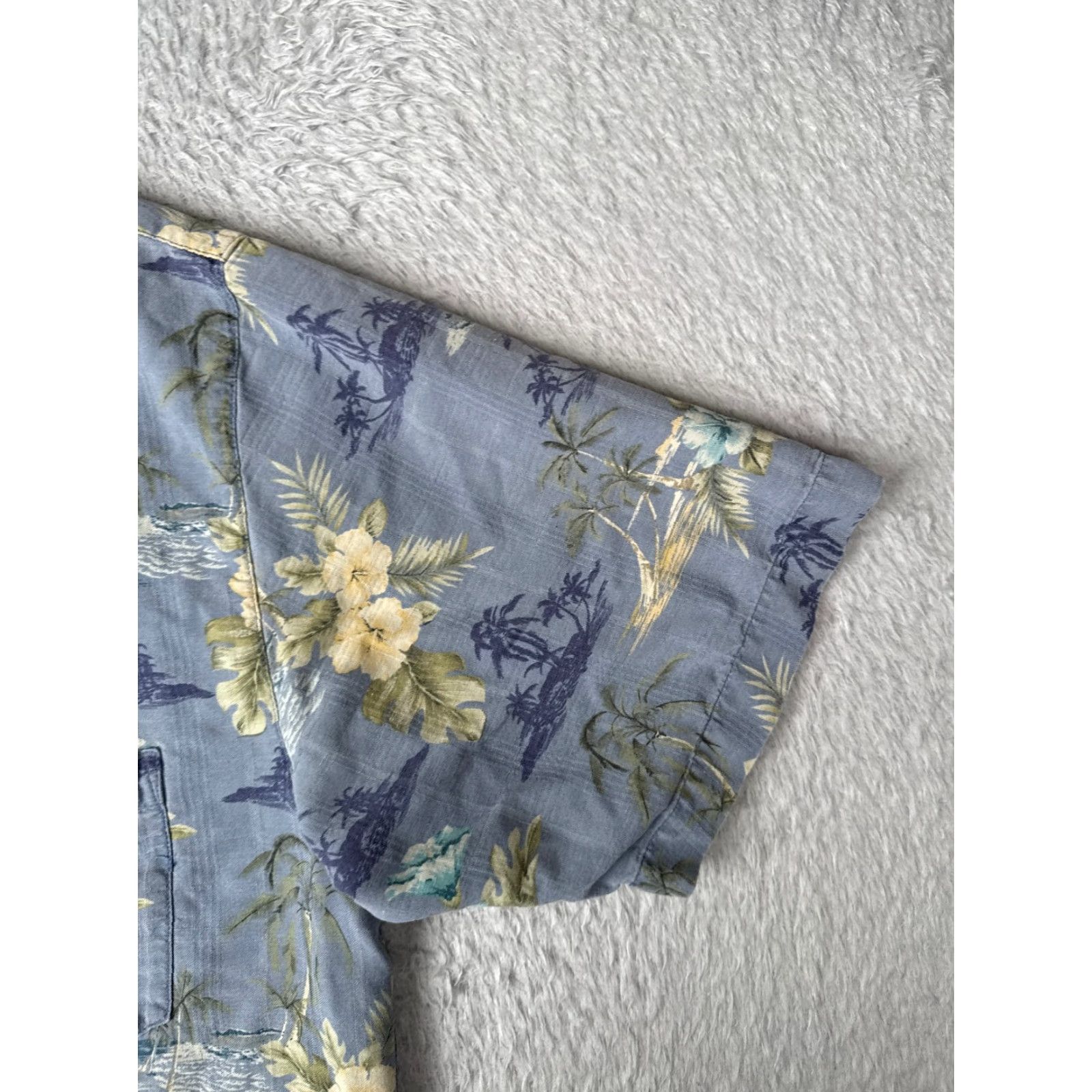 Vintage Jamaica Jaxx Shirt Men M Blue Floral 100% Silk Button Up Hawaiian Pocket Size US M / EU 48-50 / 2 - 2 Thumbnail