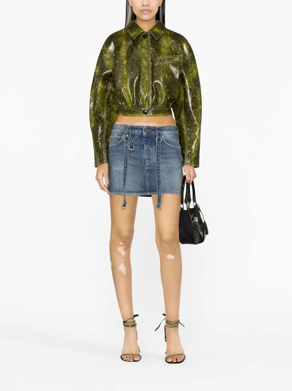 Off-White o1y1225 Denim Mini Skirt in Blue Size 32" / US 10 / IT 46 - 4 Thumbnail