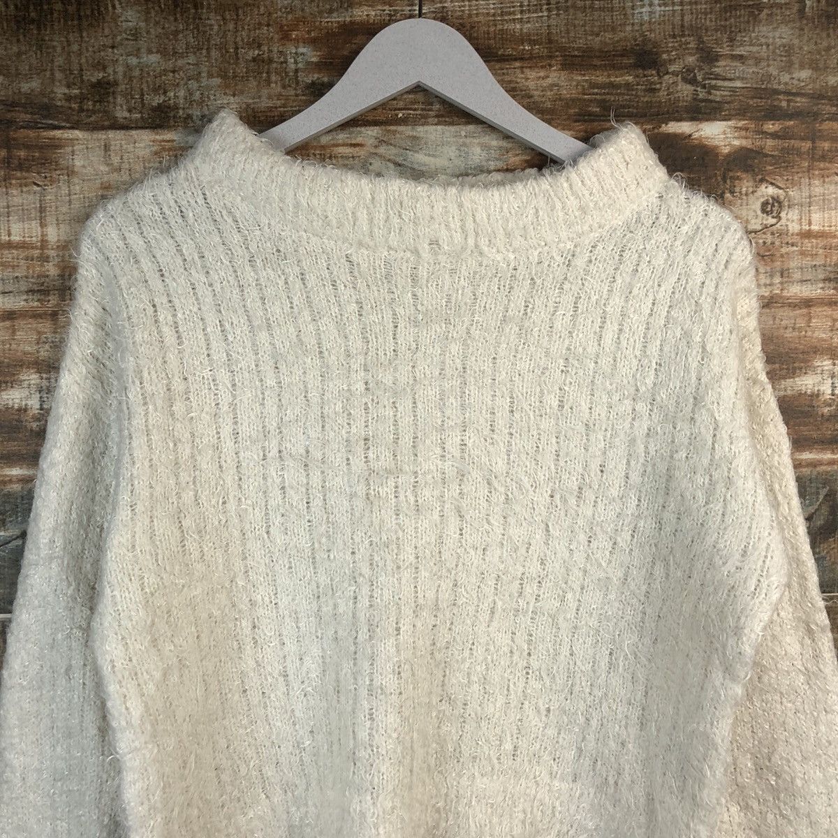 Homespun Knitwear × Japanese Brand DLL E Hypen Of World Gallery White mohair Knitwear #C044 Size M / US 6-8 / IT 42-44 - 5 Thumbnail