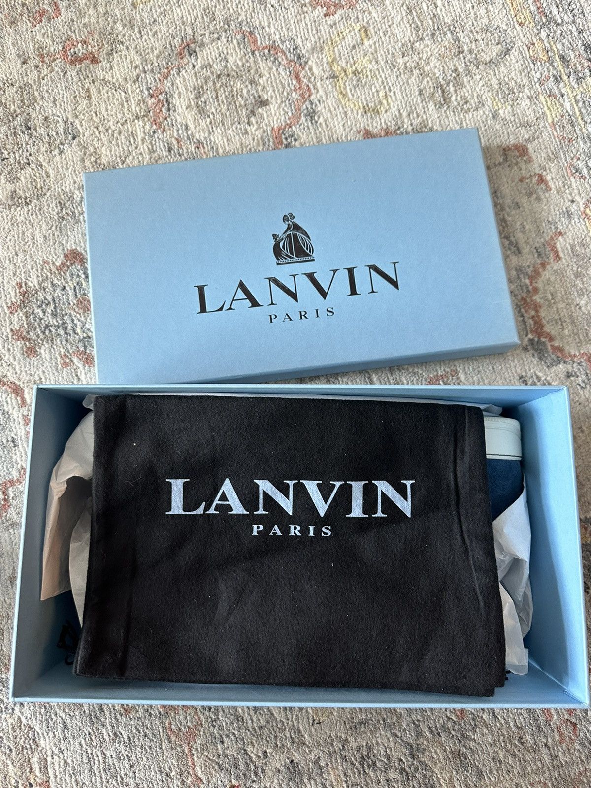 Lanvin Lanvin Men's Patent-Toe Suede Sneaker, Dark Turquoise Size US 8 / EU 41 - 12 Thumbnail