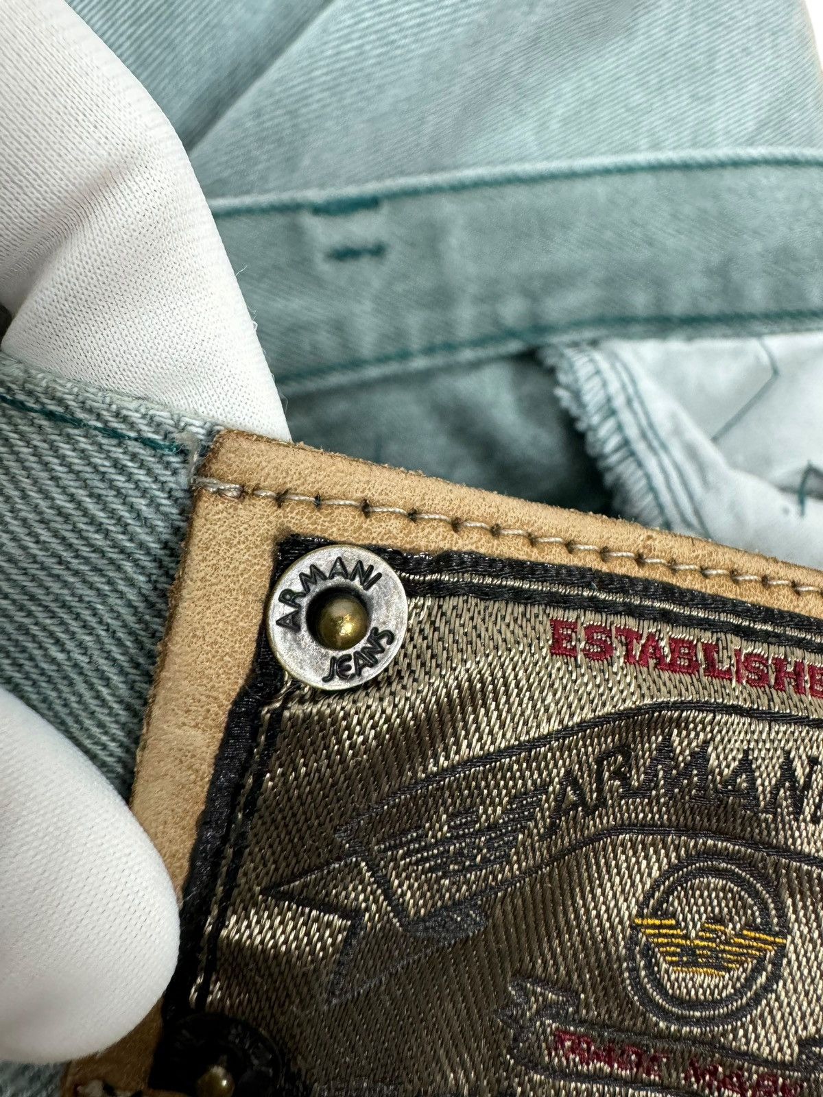 Armani × Vintage 1980s Armani Jeans High Waist Jeans Tapered size 28 Vintage Size 28" / US 6 / IT 42 - 19 Thumbnail