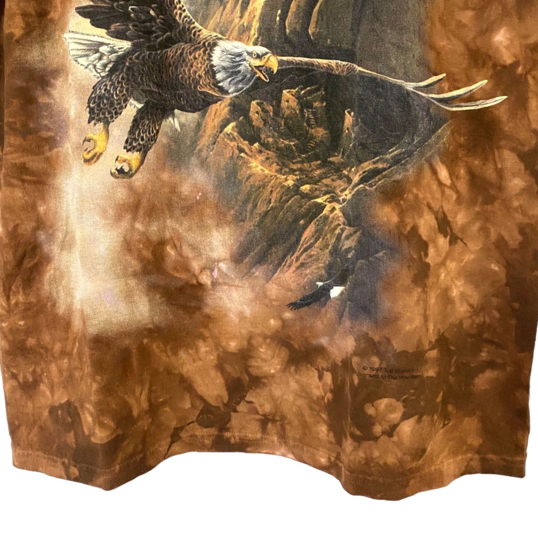 The Mountain VINTAGE The Mountain Bald Eagle Tie Dye T-Shirt Brown 90s Graphic Crew Neck Mens Large Regular Size, 100% Cotton Size US L / EU 52-54 / 3 - 6 Thumbnail