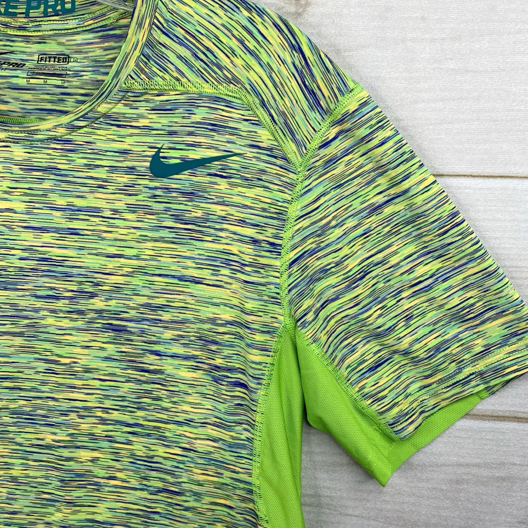 Nike Nike Pro Shirt Mens M Green Heather Dri-Fit Fitted Short Sleeve Performance Gym Size US M / EU 48-50 / 2 - 3 Thumbnail