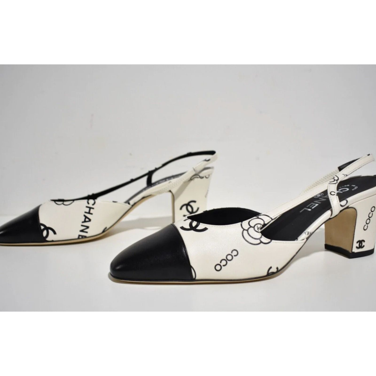 Chanel 23P Mademoisele Coco Sling CC Slingback Sandal Heel 38.5 Size US 8.5 / IT 38.5 - 10 Thumbnail