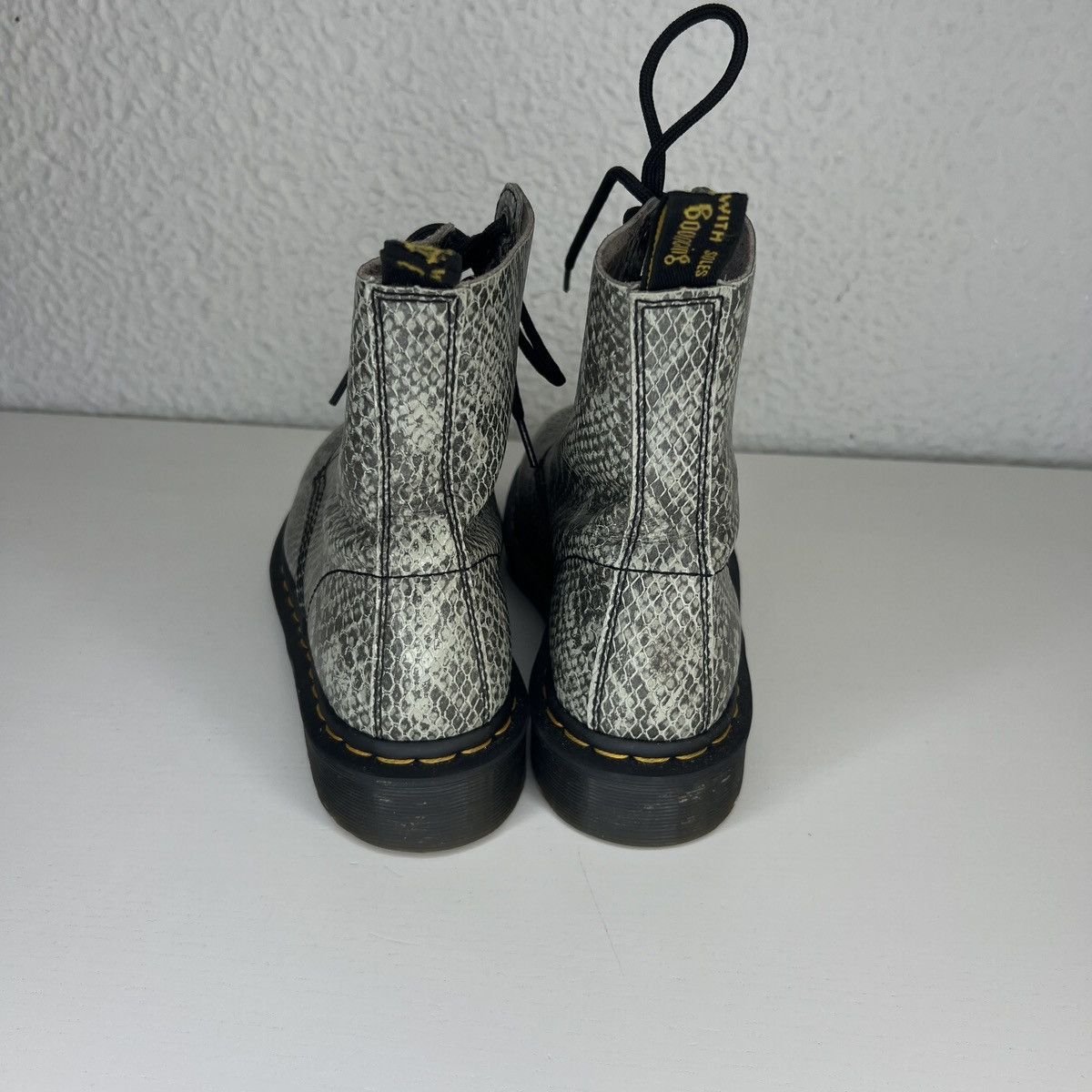 Dr. Martens × Vintage Dr Martens 1460 Pascal Snake Skin Pattern Print Shoes Boots Size US 6 / IT 36 - 4 Thumbnail
