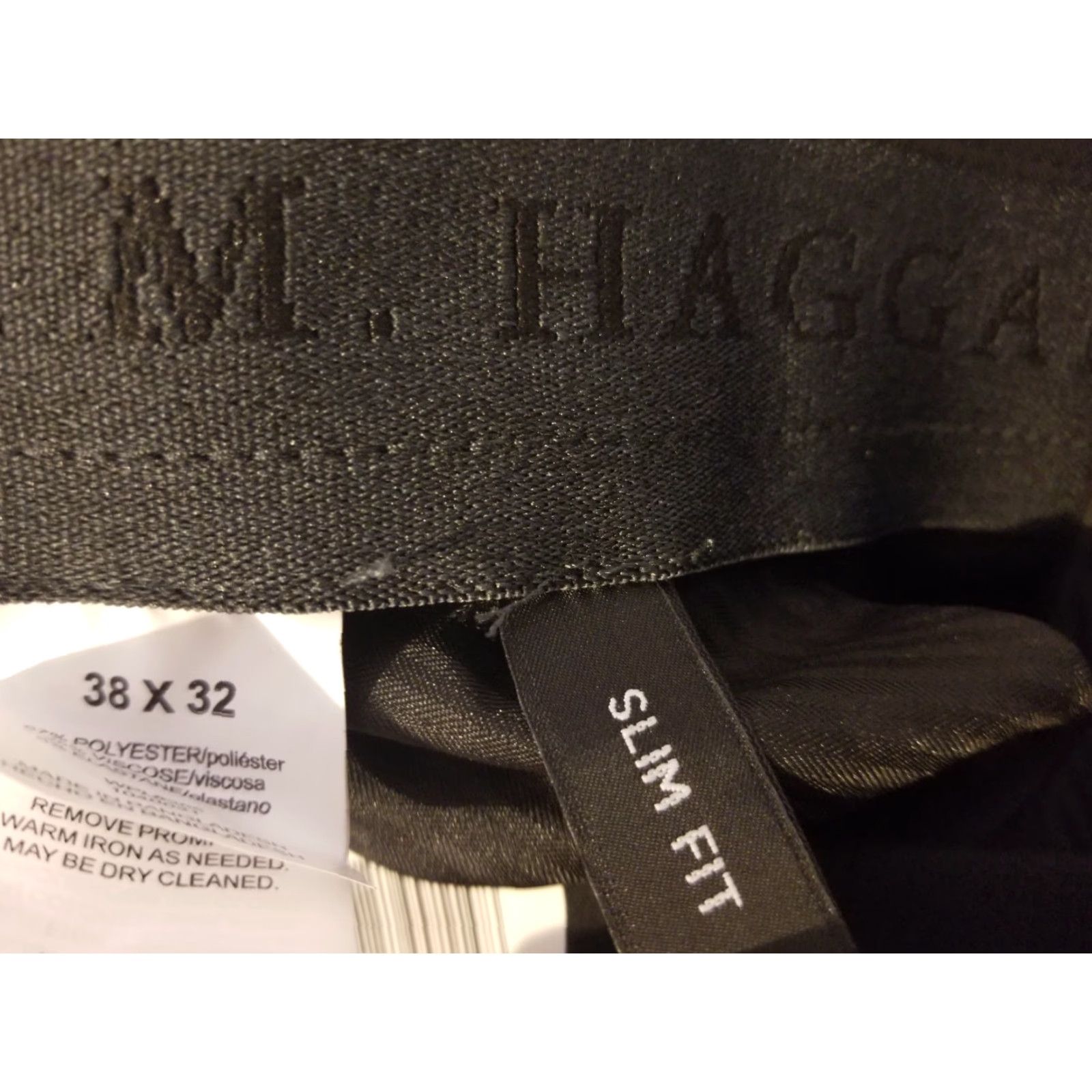Haggar Haggar Pants Mens Dress Pants 38x32 Black Flat Front Poly 38 Inseam Straight Leg Slit/Slash Pocket Regular Size Department Men Size US 38 / EU 54 - 6 Thumbnail