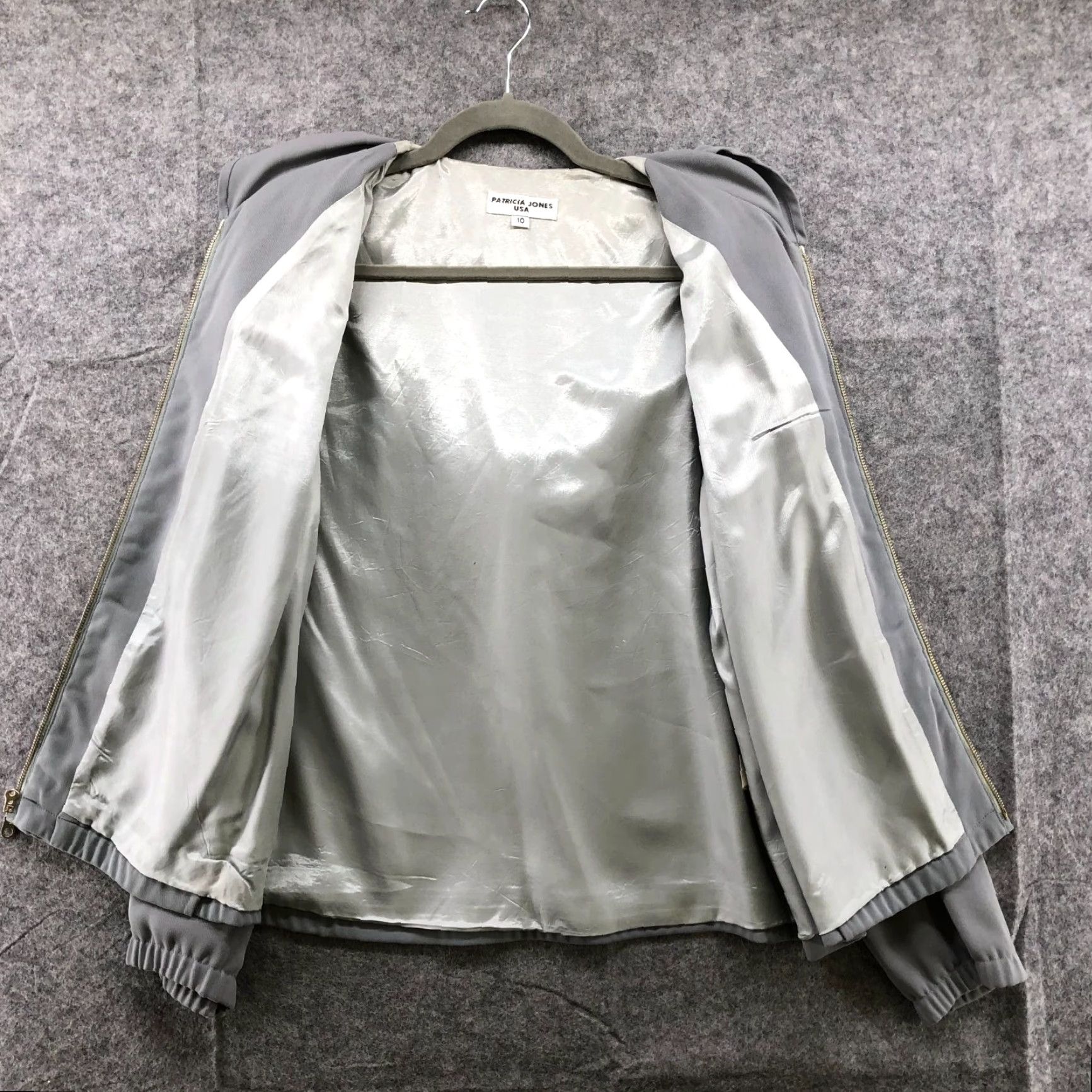 Vintage VINTAGE Patricia Jones Minimalist Hoodie Full Zip Womens Sz 10 Gray Lightweight Size L / US 10 / IT 46 - 3 Thumbnail
